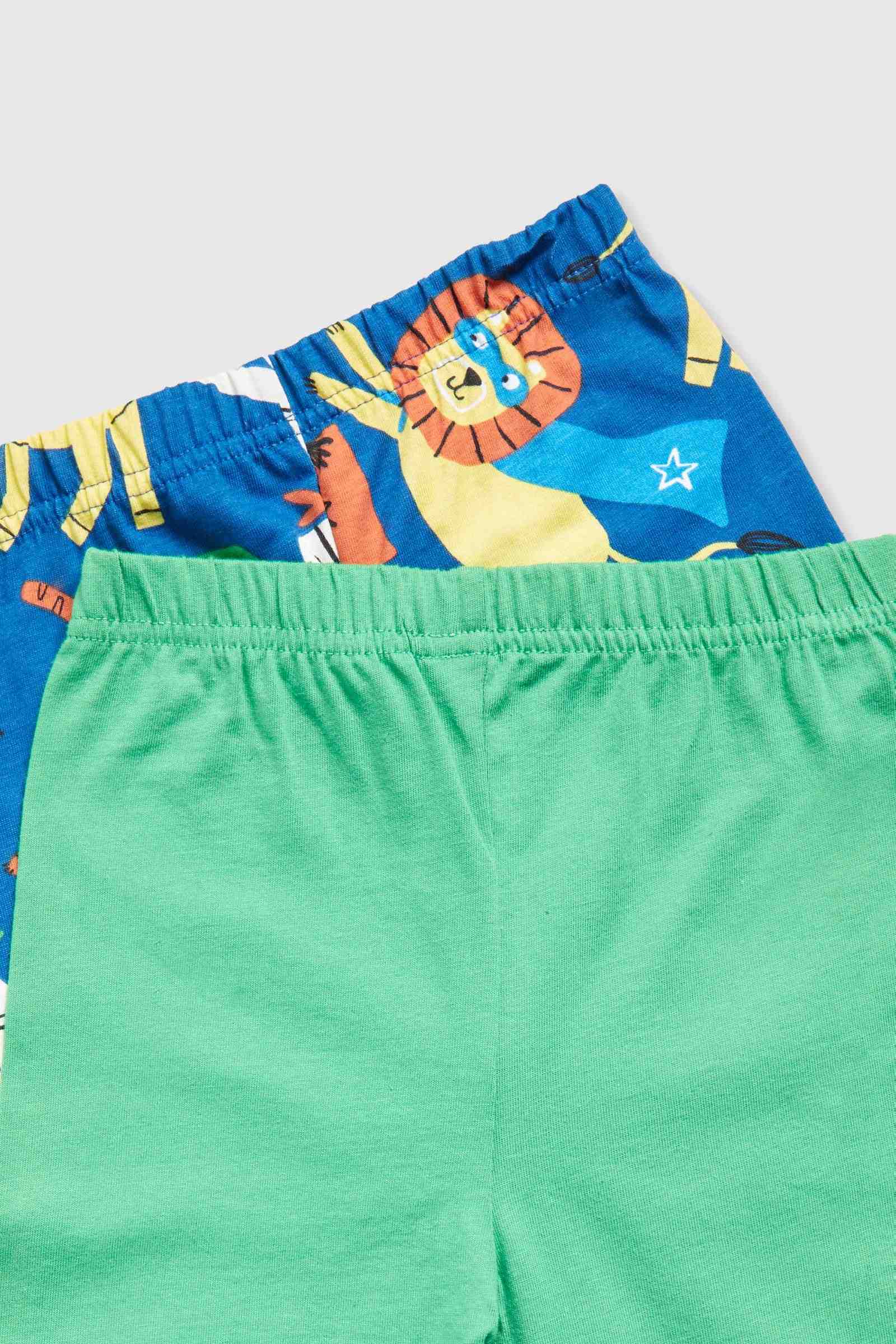 Mothercare Boys Superhero Safari Long Sleeves 100% Cotton 4 - Piece Pyjama Set - Green and Blue