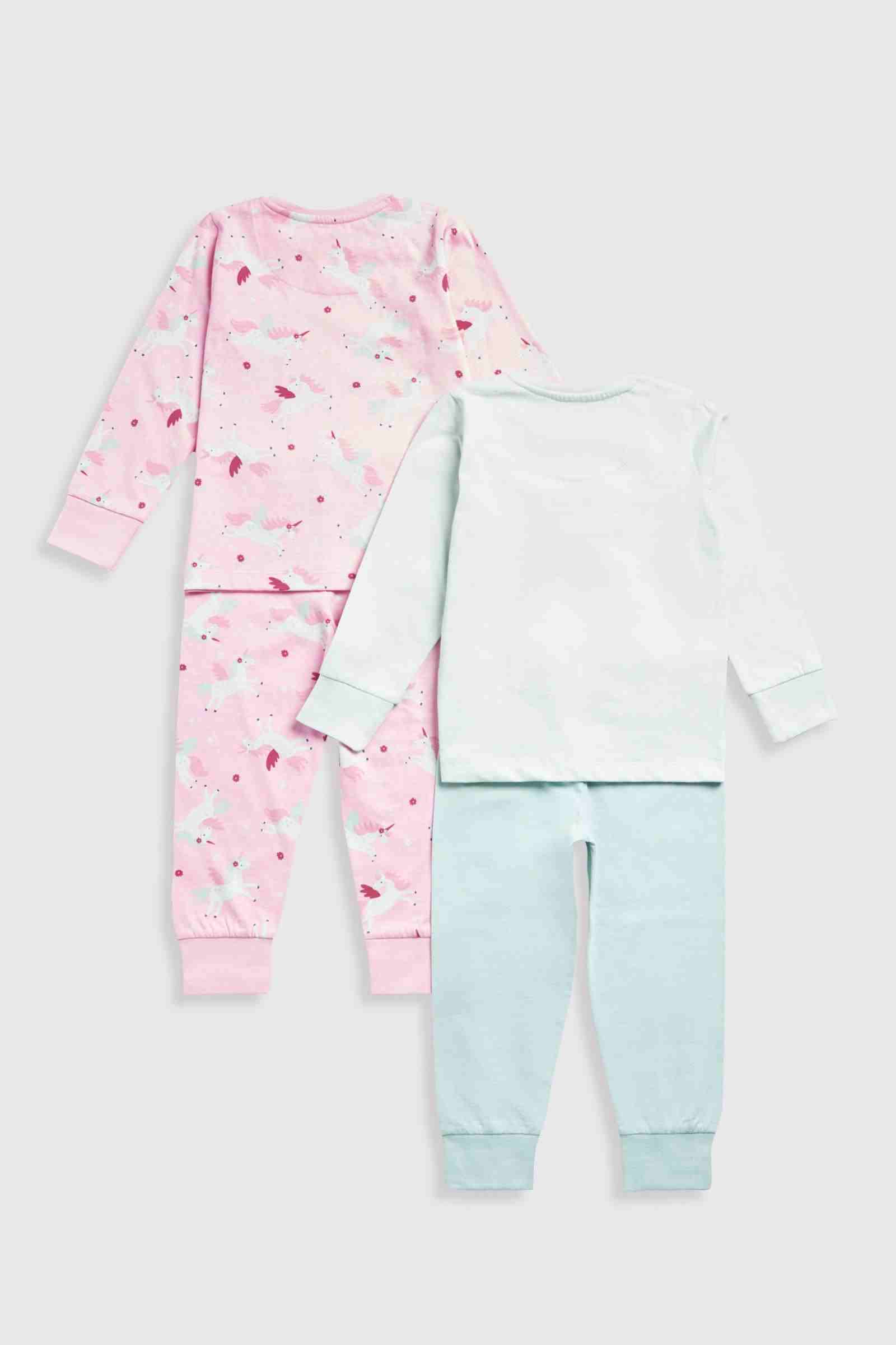 Mothercare Girls Party Horse Long Sleeves 100% Cotton 4 - Piece Pyjama Set - Pink