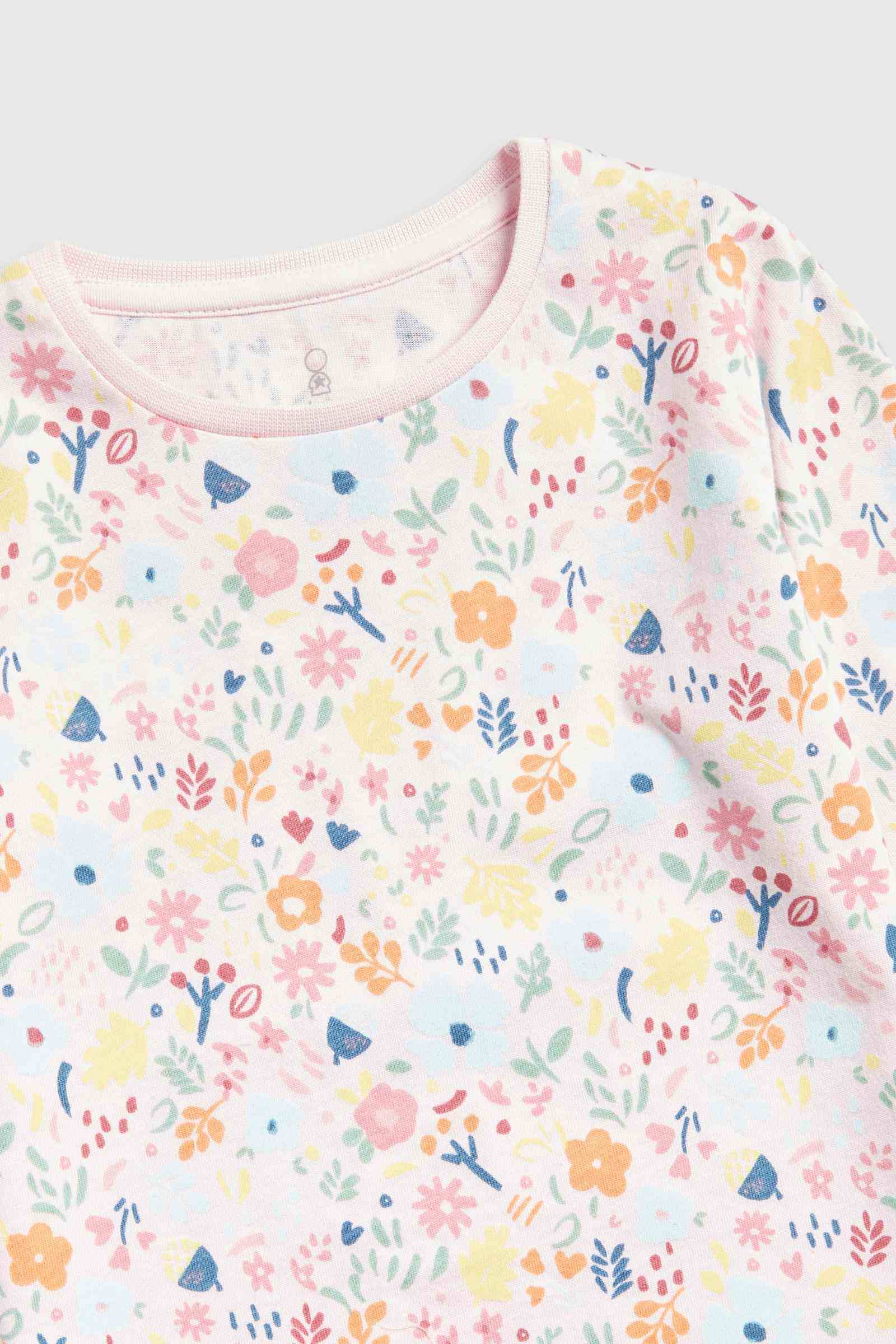 Mothercare Girls Squirrel Long Sleeves 100% Cotton 4 - Piece Pyjama Set - Pink