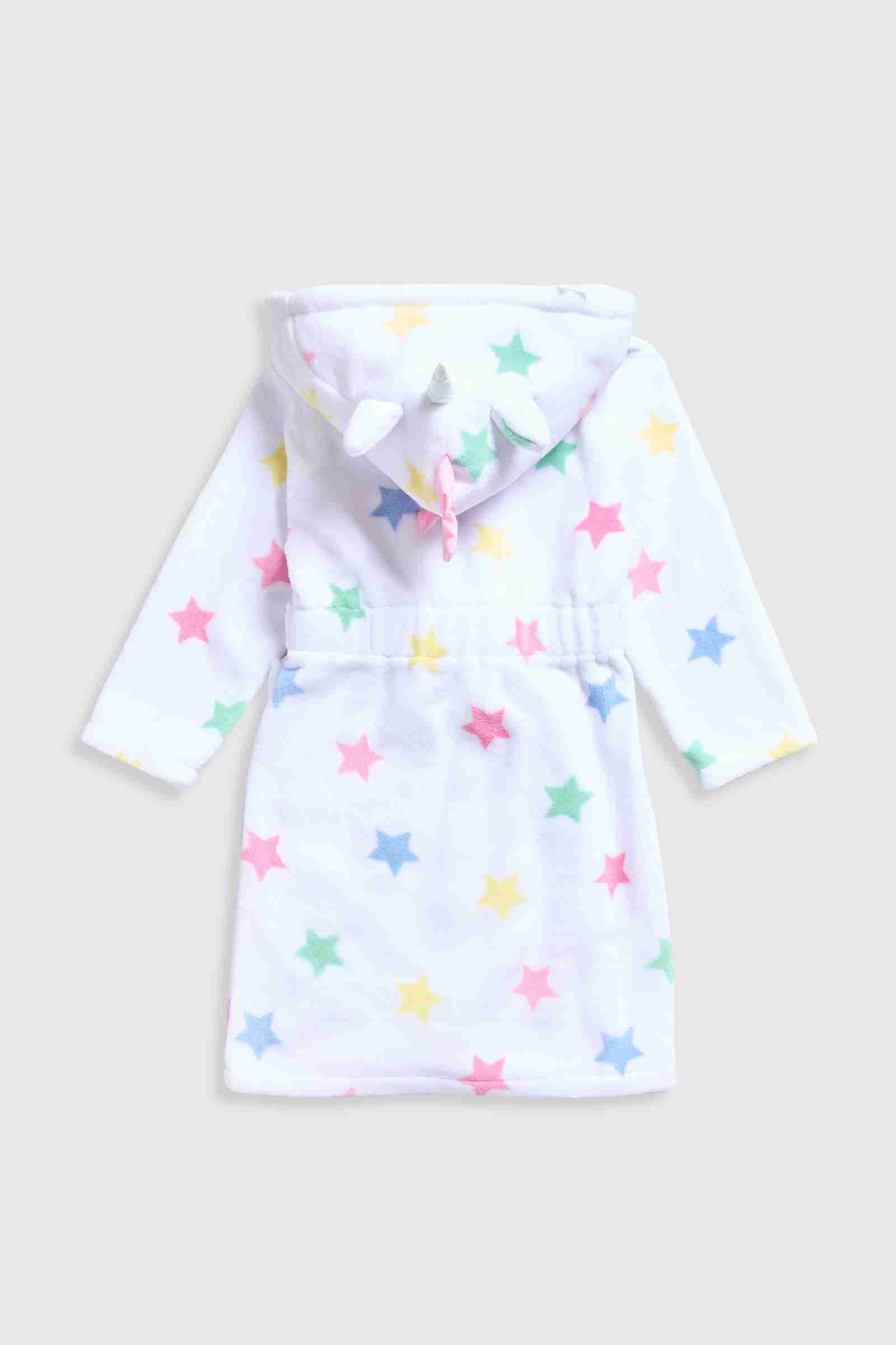 Mothercare Girls Party Horse Long - Sleeves Fleece Robe - White