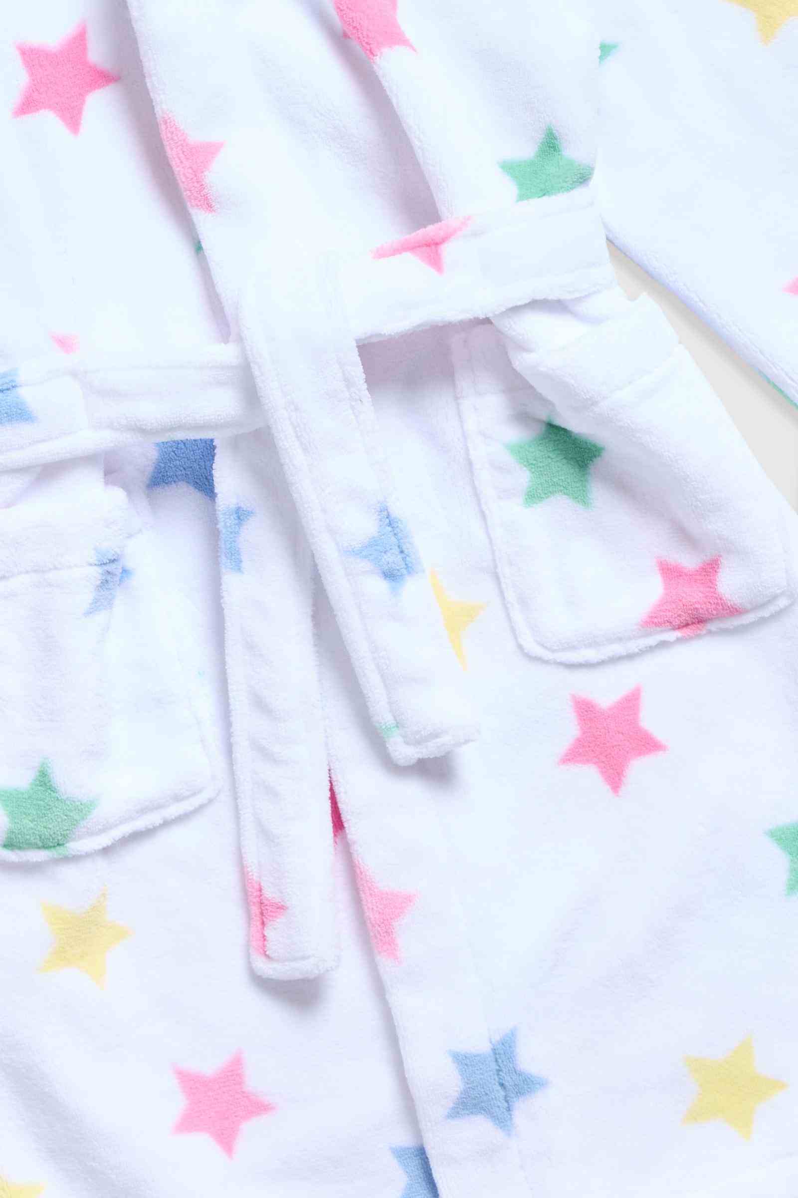 Mothercare Girls Party Horse Long - Sleeves Fleece Robe - White