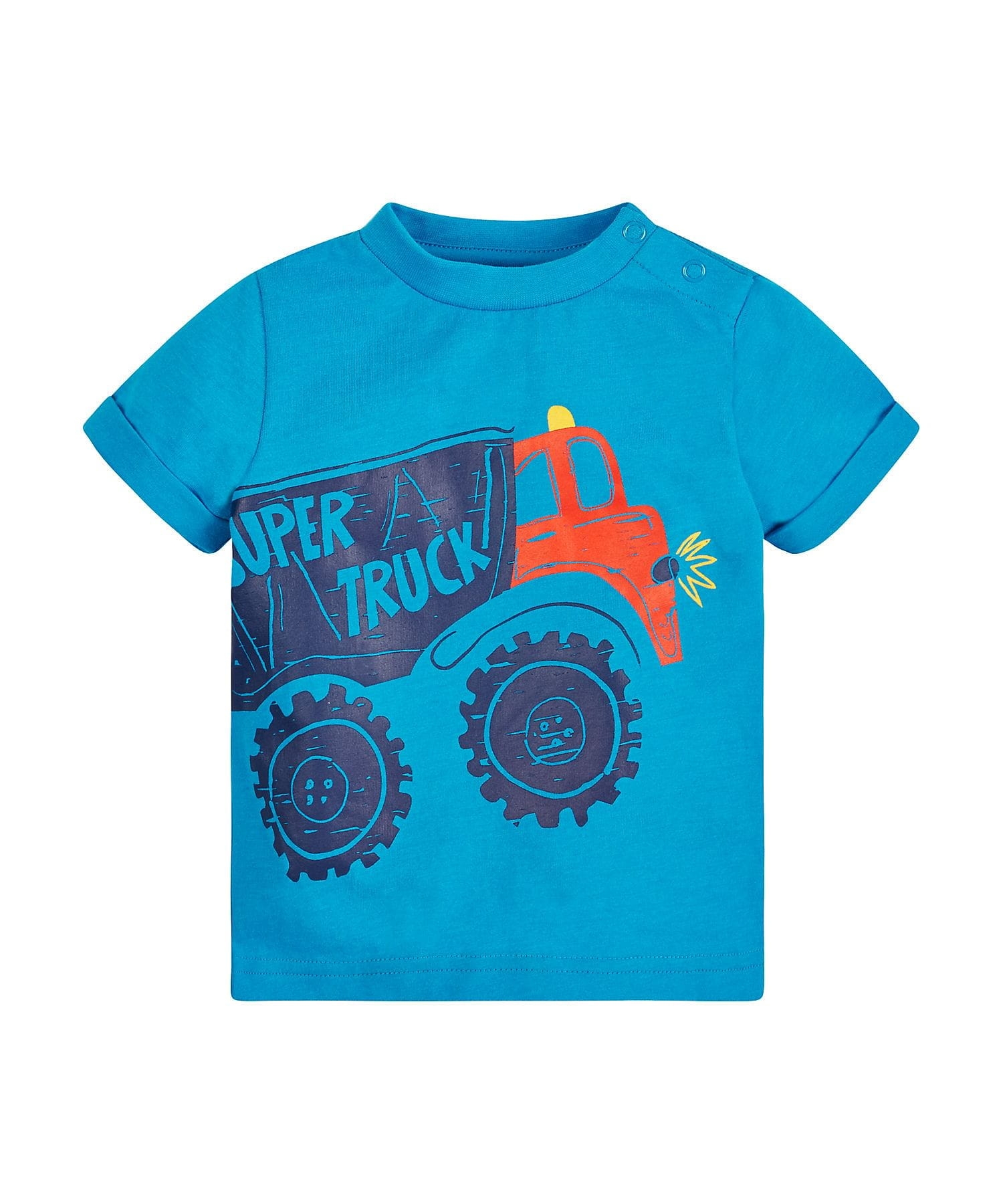 Mothercare | Boys Half Sleeves T-Shirt Truck Print - Blue 0