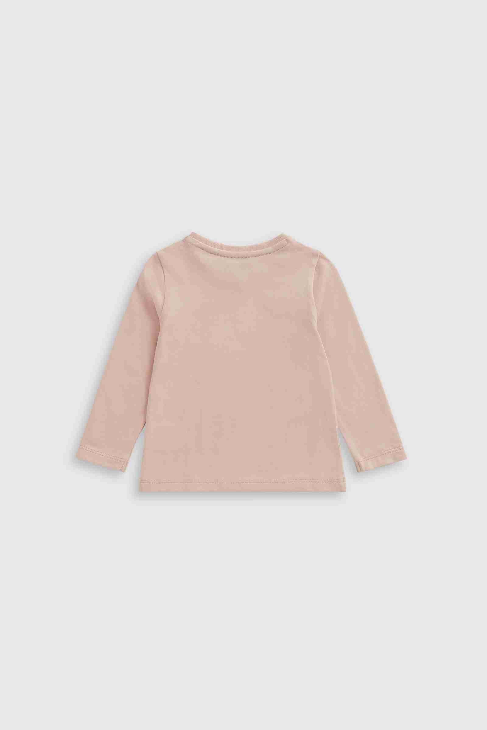 Mothercare Girls Pink Flower 100% Cotton Long - Sleeves T-Shirt - Pink