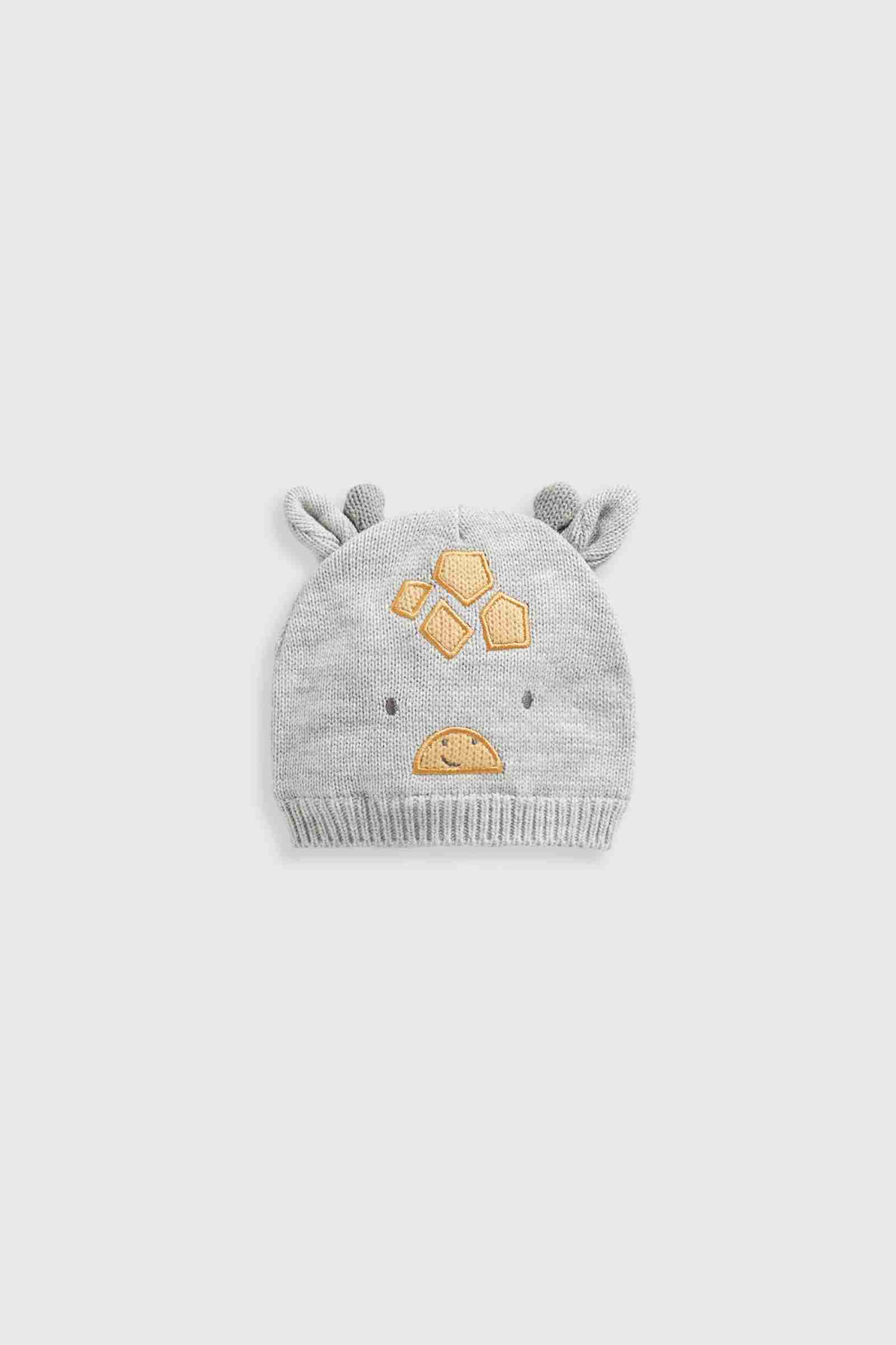 Mothercare Boys Giraffe Beanie Hat - Grey