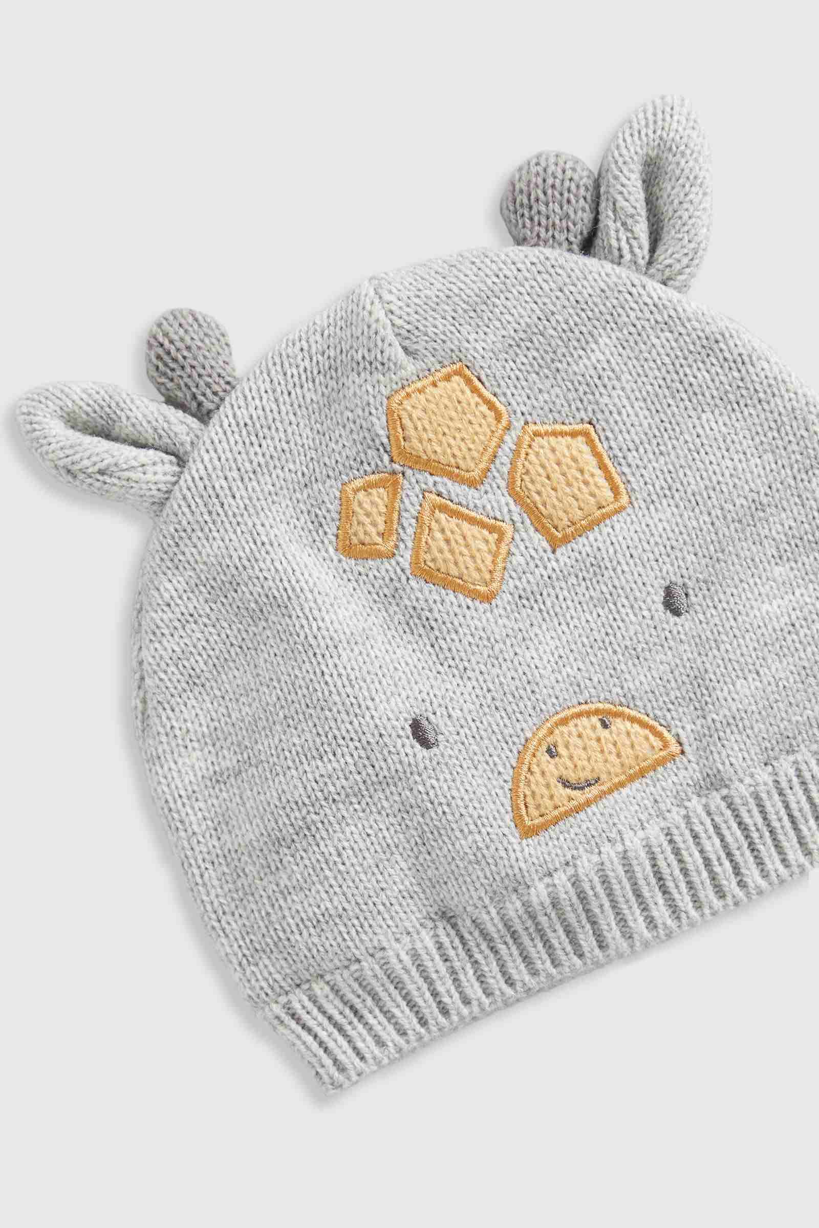 Mothercare Boys Giraffe Beanie Hat - Grey