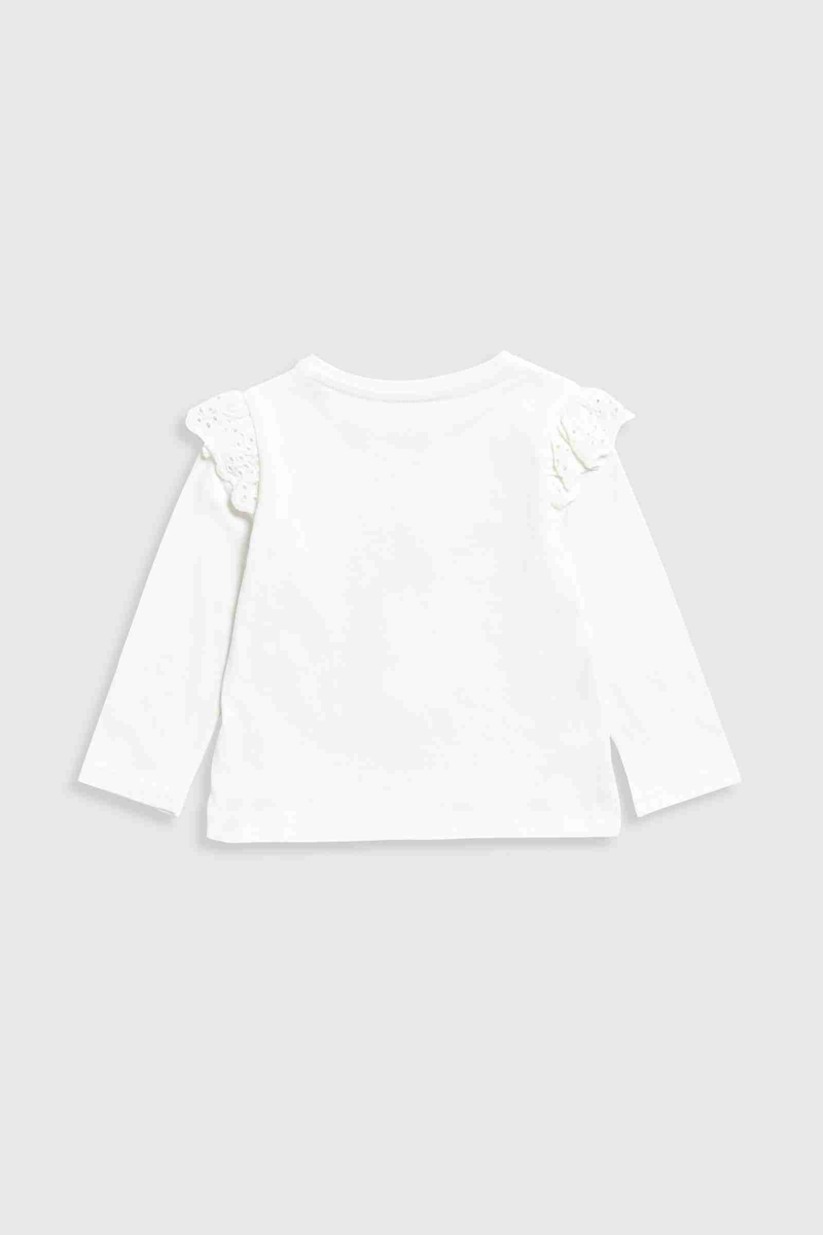 Mothercare Girls Wilderness Escape Horses Long Sleeves 100% Cotton Crew Neck T-Shirt - Cream