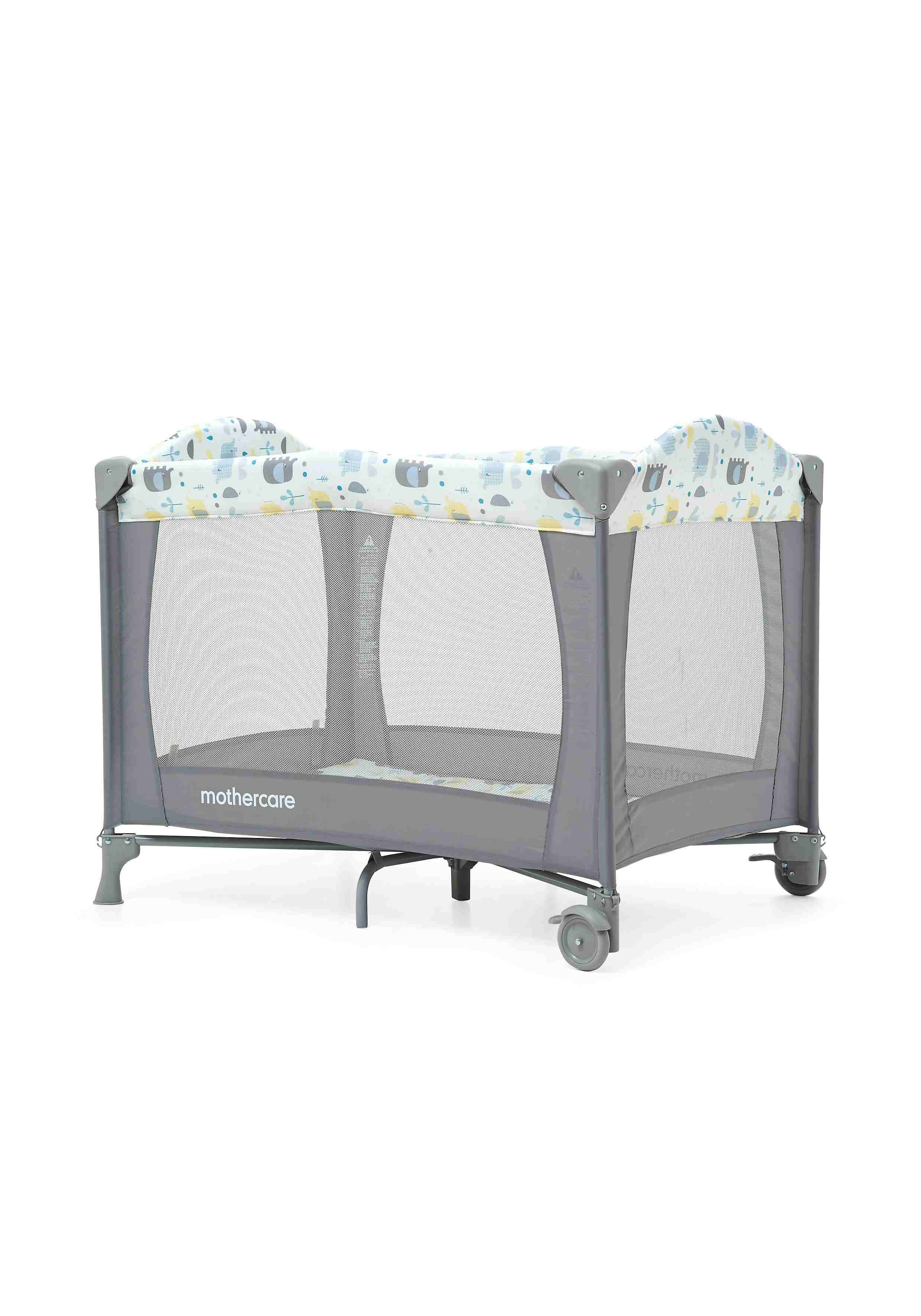 Mothercare Unisex Wheels Travel Cot - Grey
