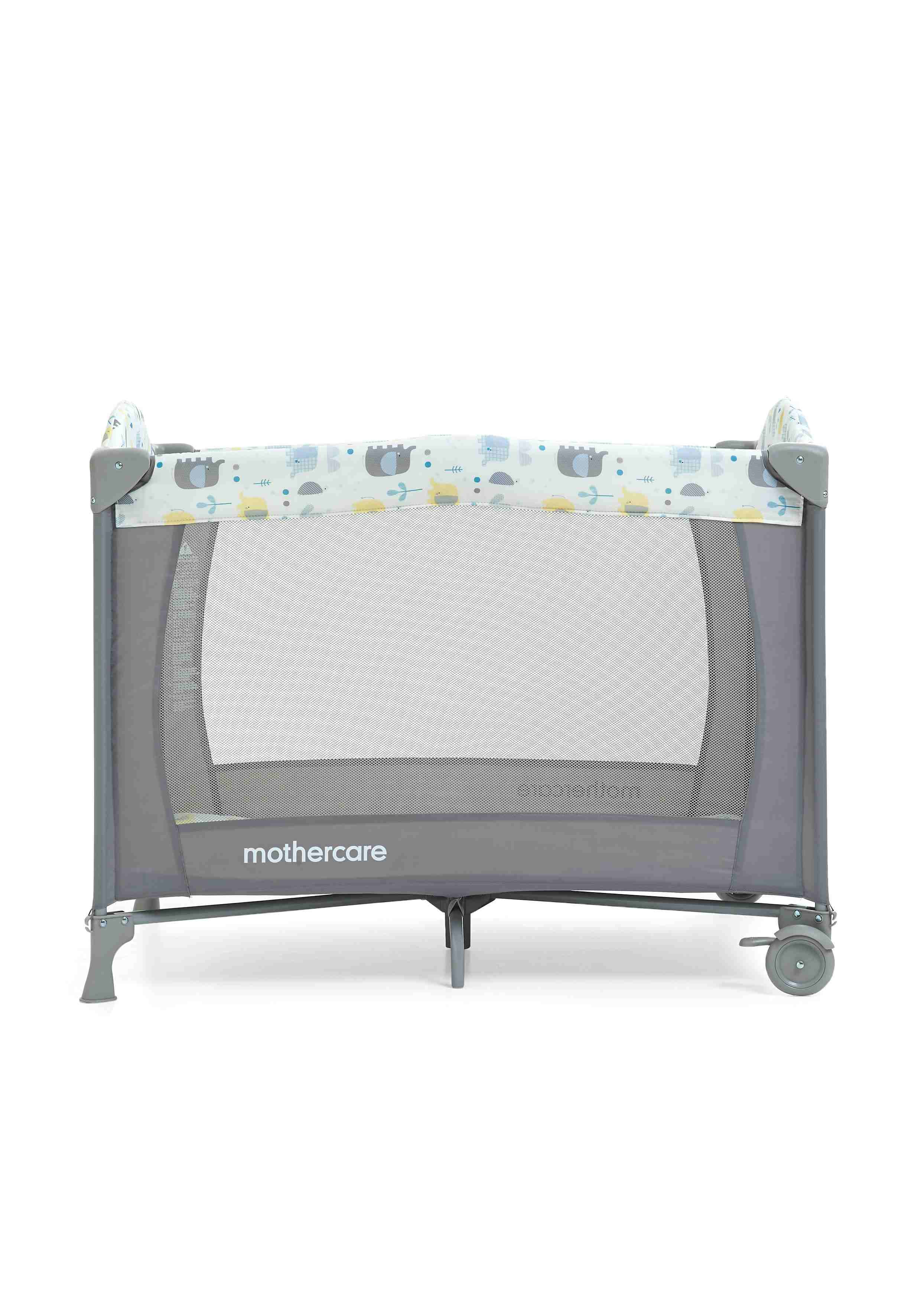 Mothercare Unisex Wheels Travel Cot - Grey