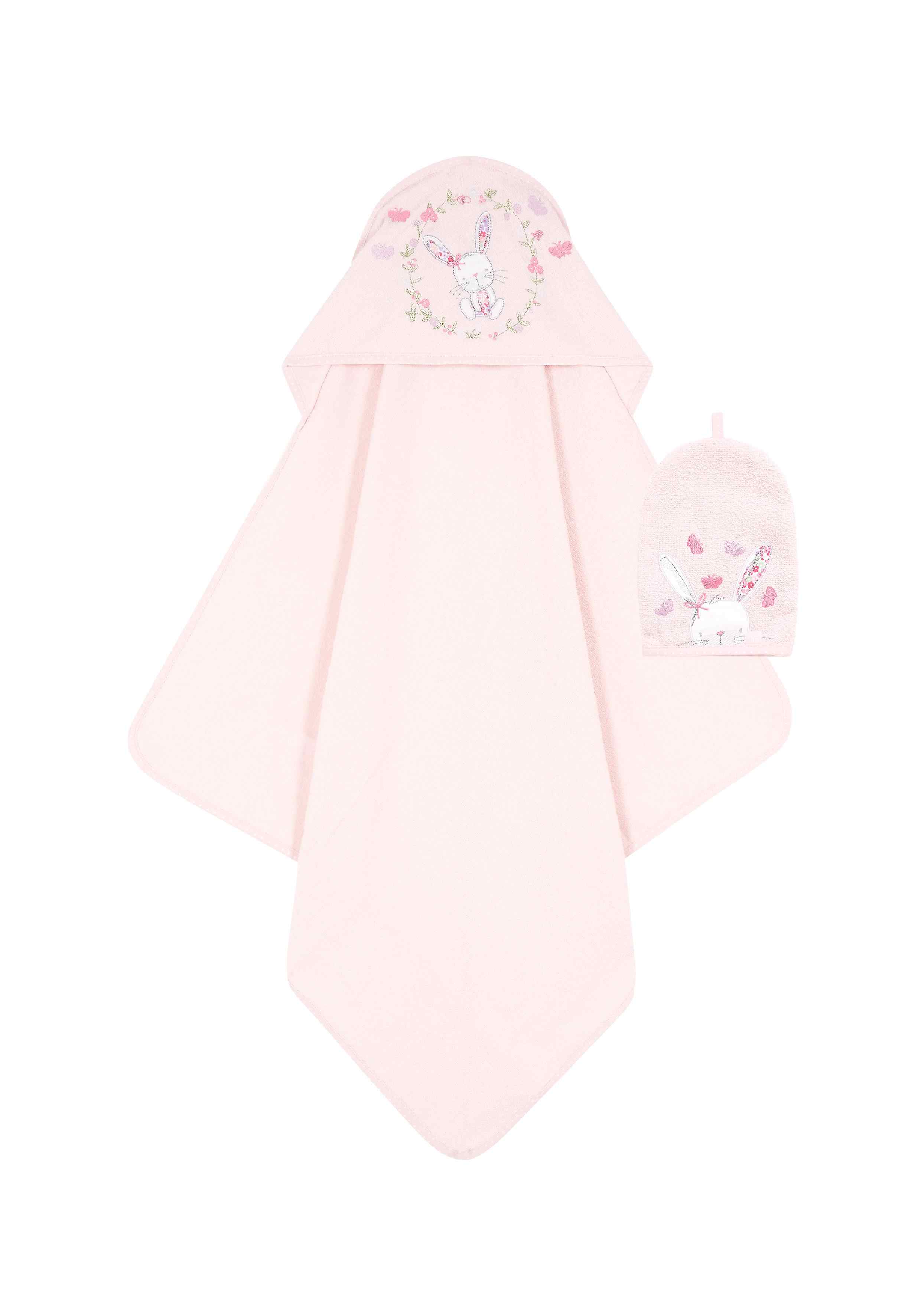 Mothercare My Little Garden Cuddle N Dry Towel Mitt Set - Pink