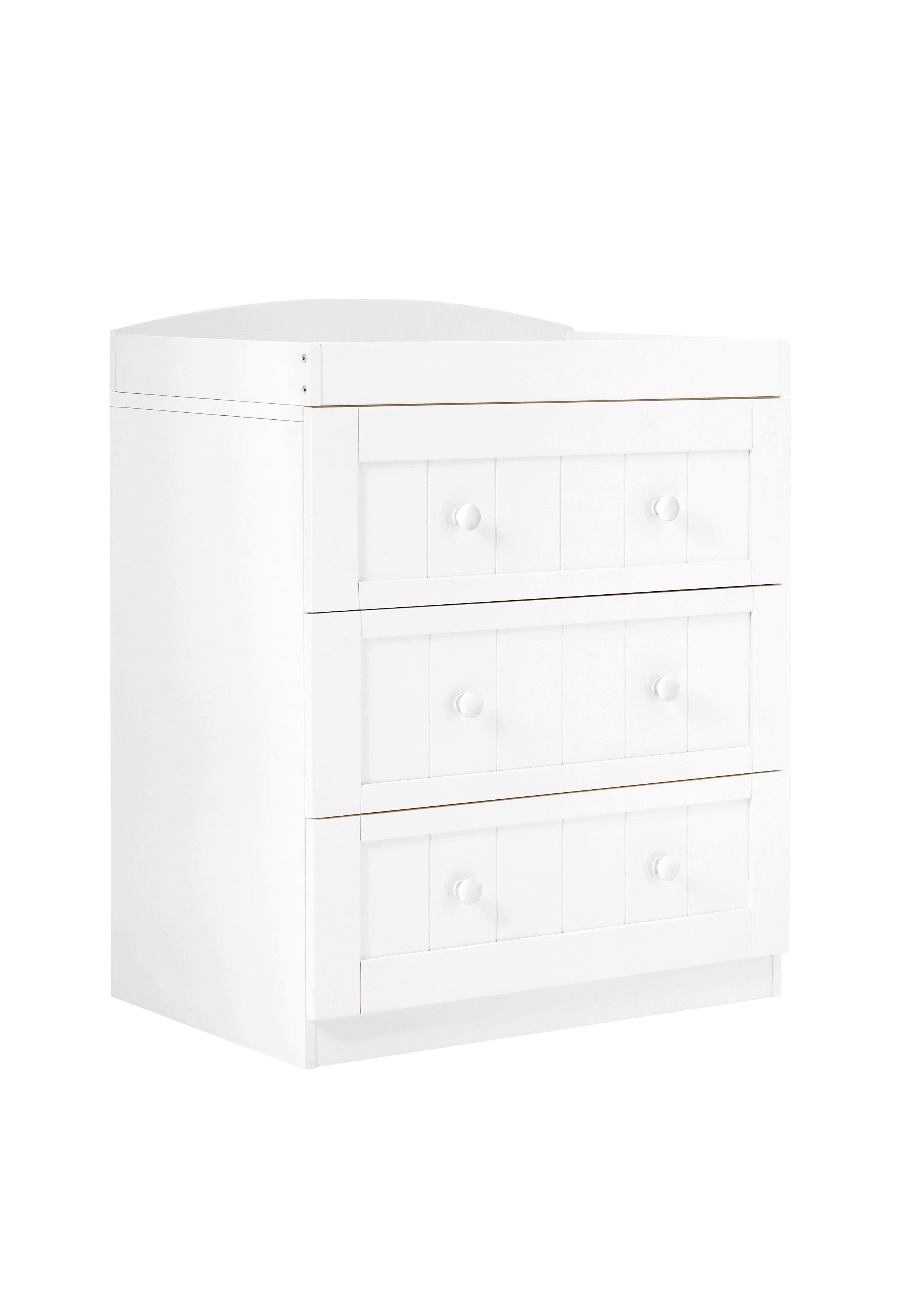 Mothercare Unisex Marlow Three Drawe Baby Changing Unit - White