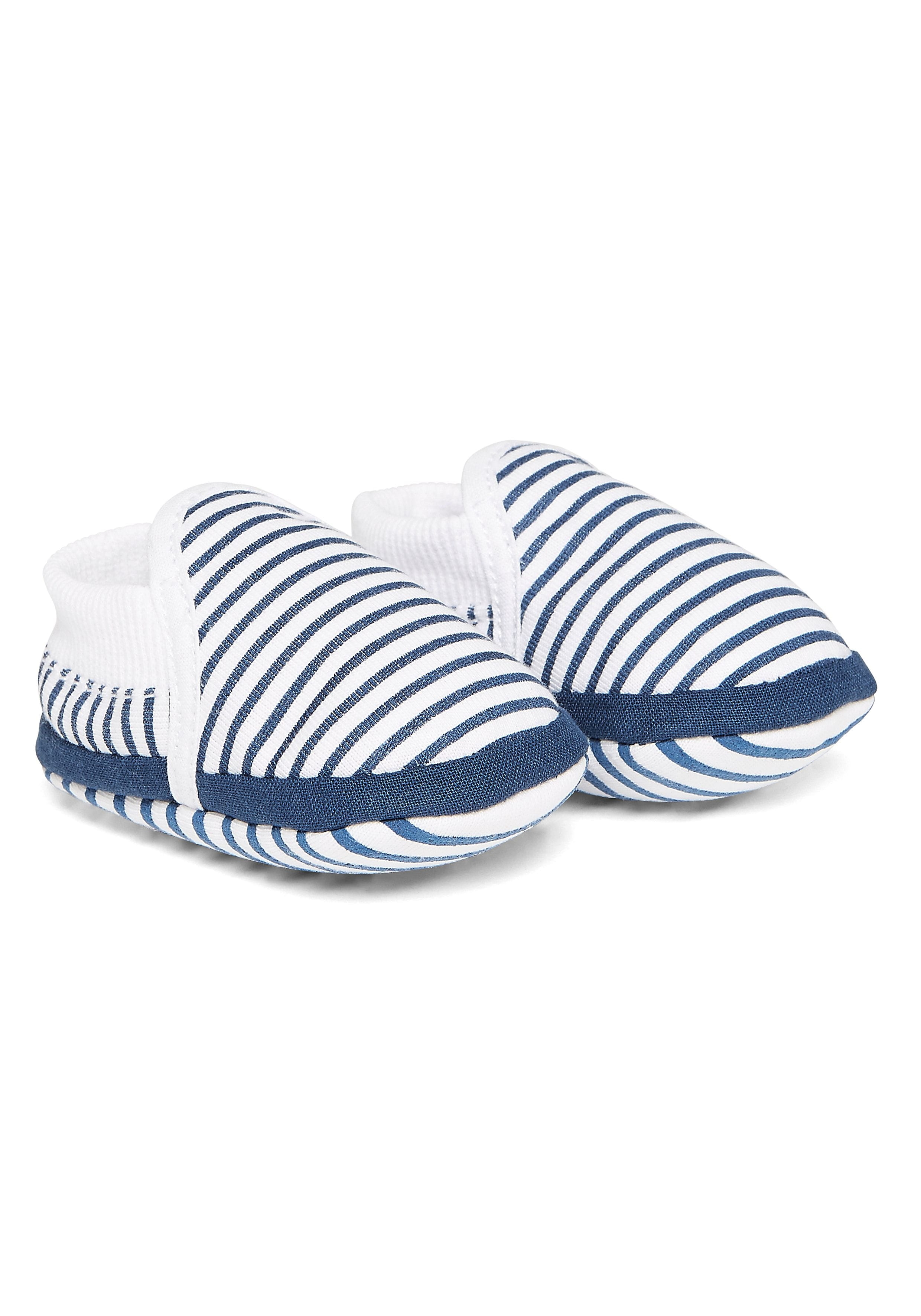 Mothercare | Boys Navy And White Stripe Booties 0