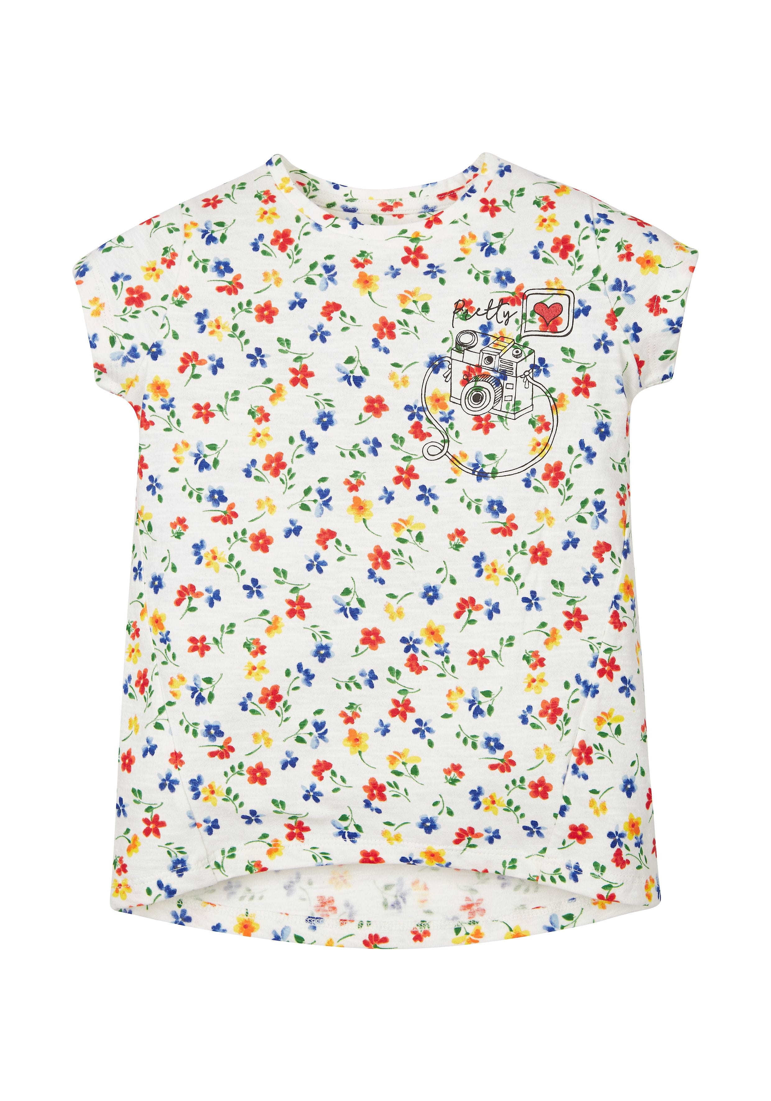 Mothercare | Girls Floral Camera T-Shirt 0