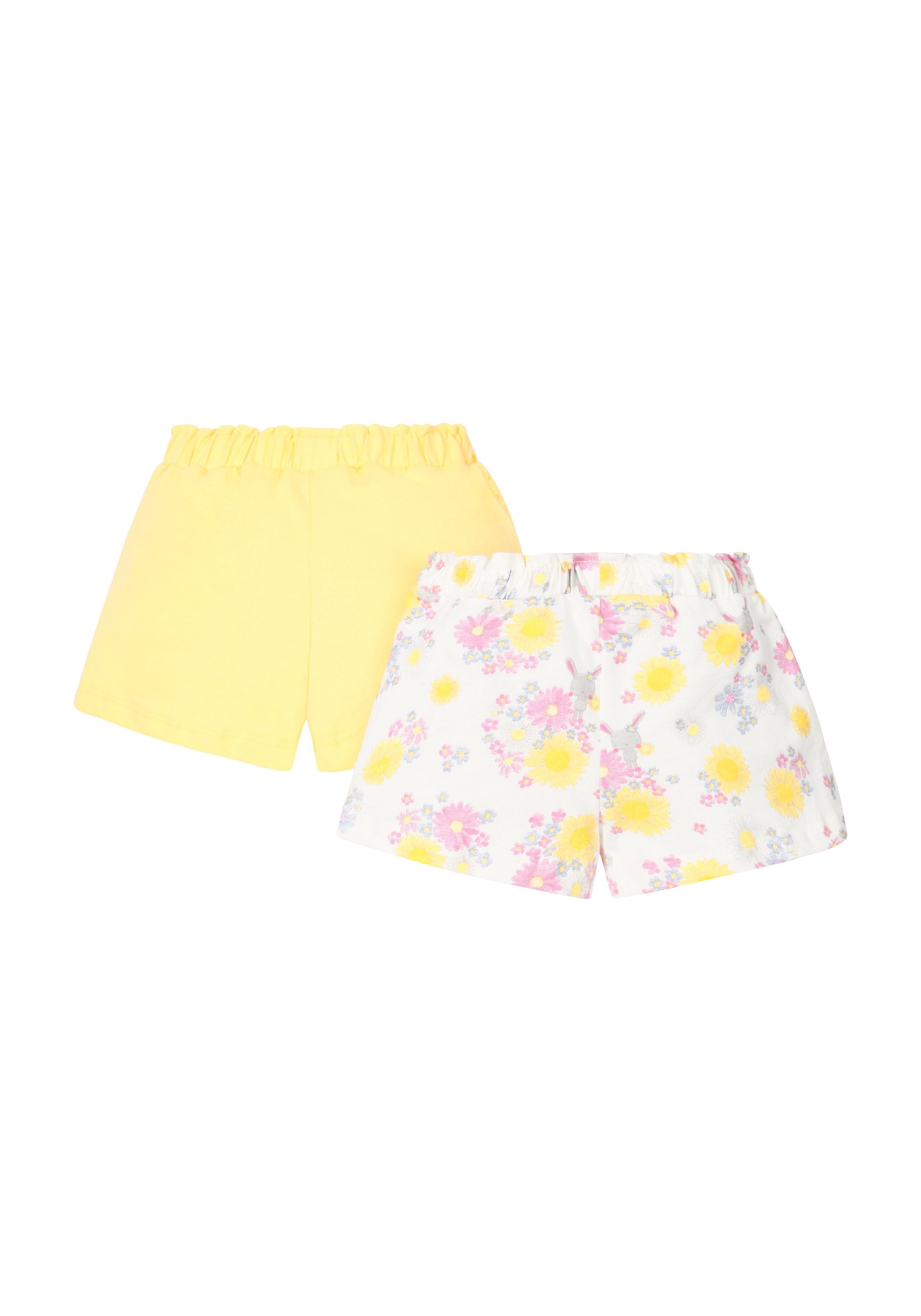 Mothercare | Girls Floral And Yellow Shorts 0
