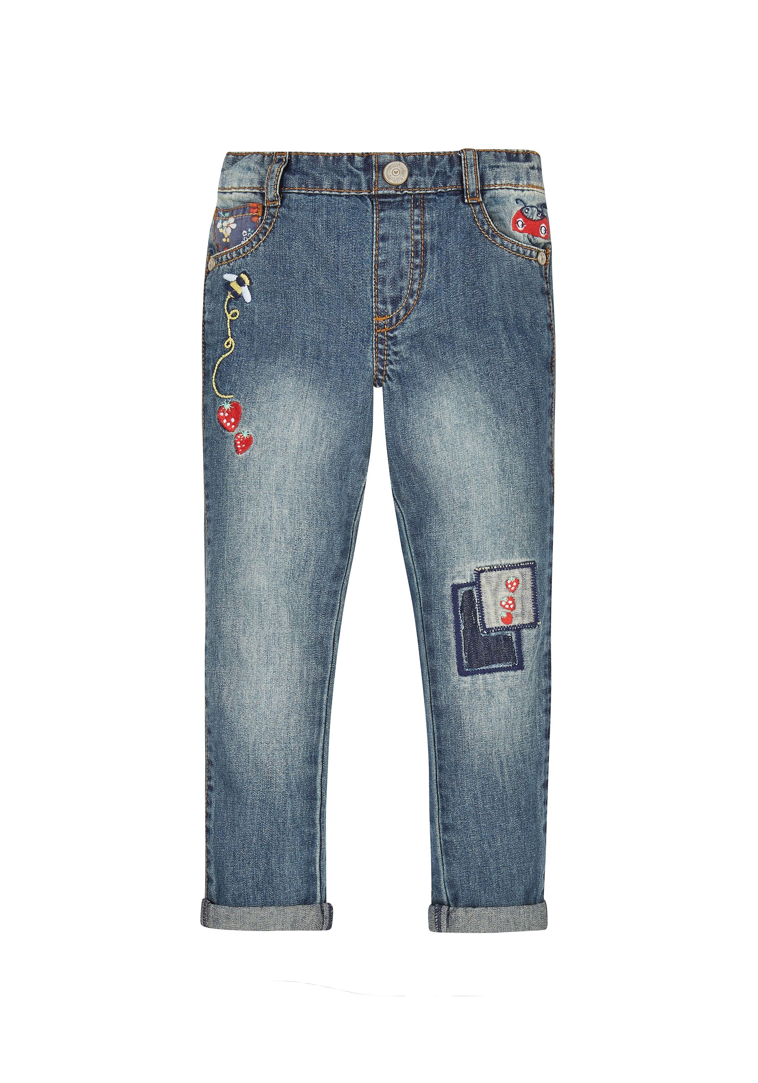 Mothercare | Girls Embroidered Jeans - Blue 0