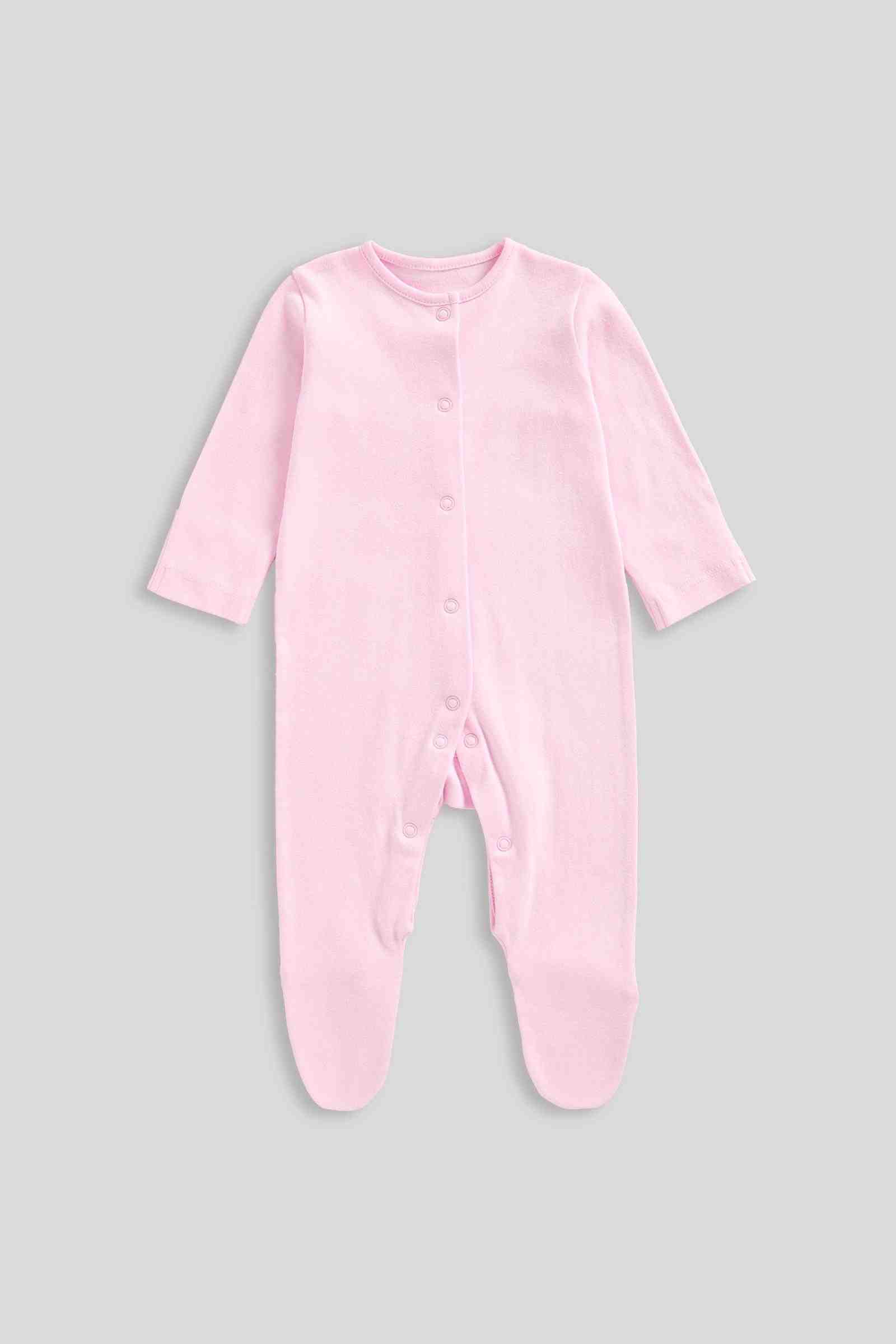Mothercare Essentials Girls Garden 100% Cotton Baby Sleepsuits - Pack of 3 - Multicolor