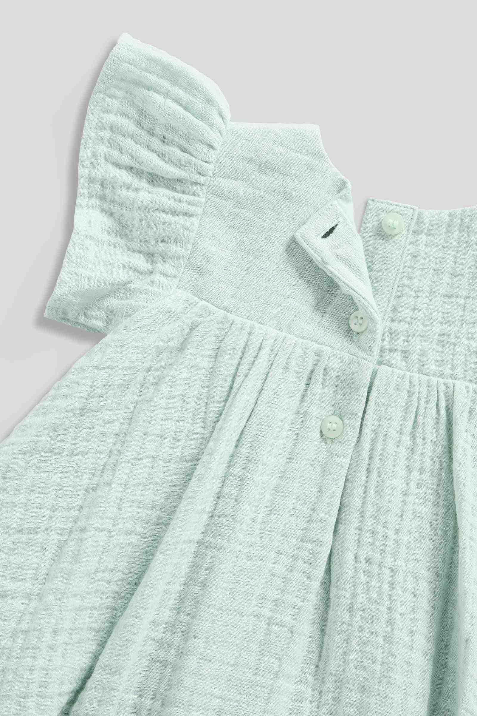 Mothercare Girls Spring Blossom Woven Dress And Knickers - Pack of 2 - Light Green