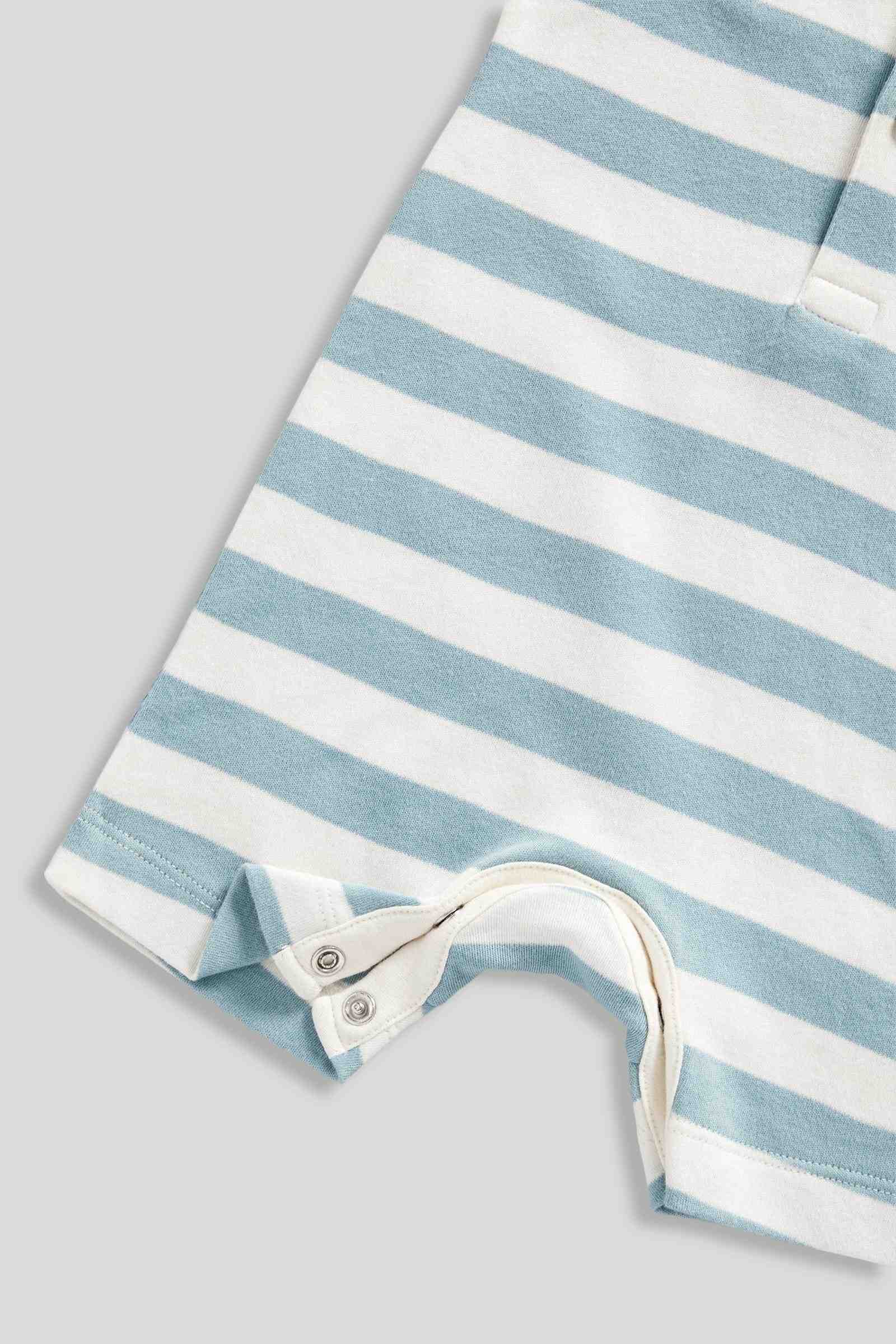 Mothercare Boys Tiny Traveller Classic Stripe and Printed Rompers - Pack of 2 - Cream