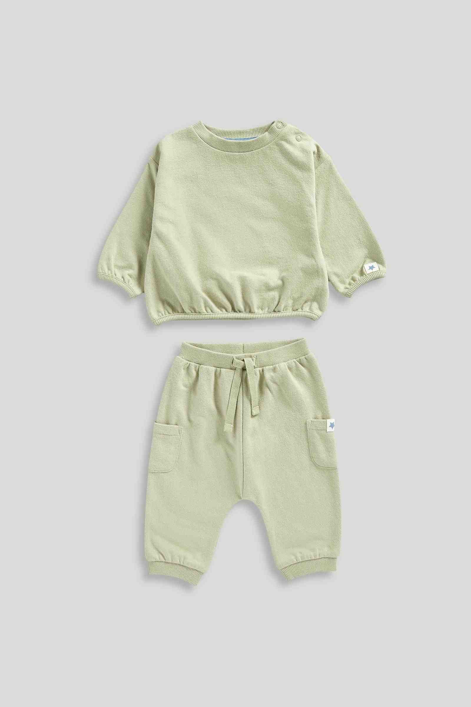 Mothercare Boys Tiny Traveller Classic 2 - Piece Jogger Set - Green