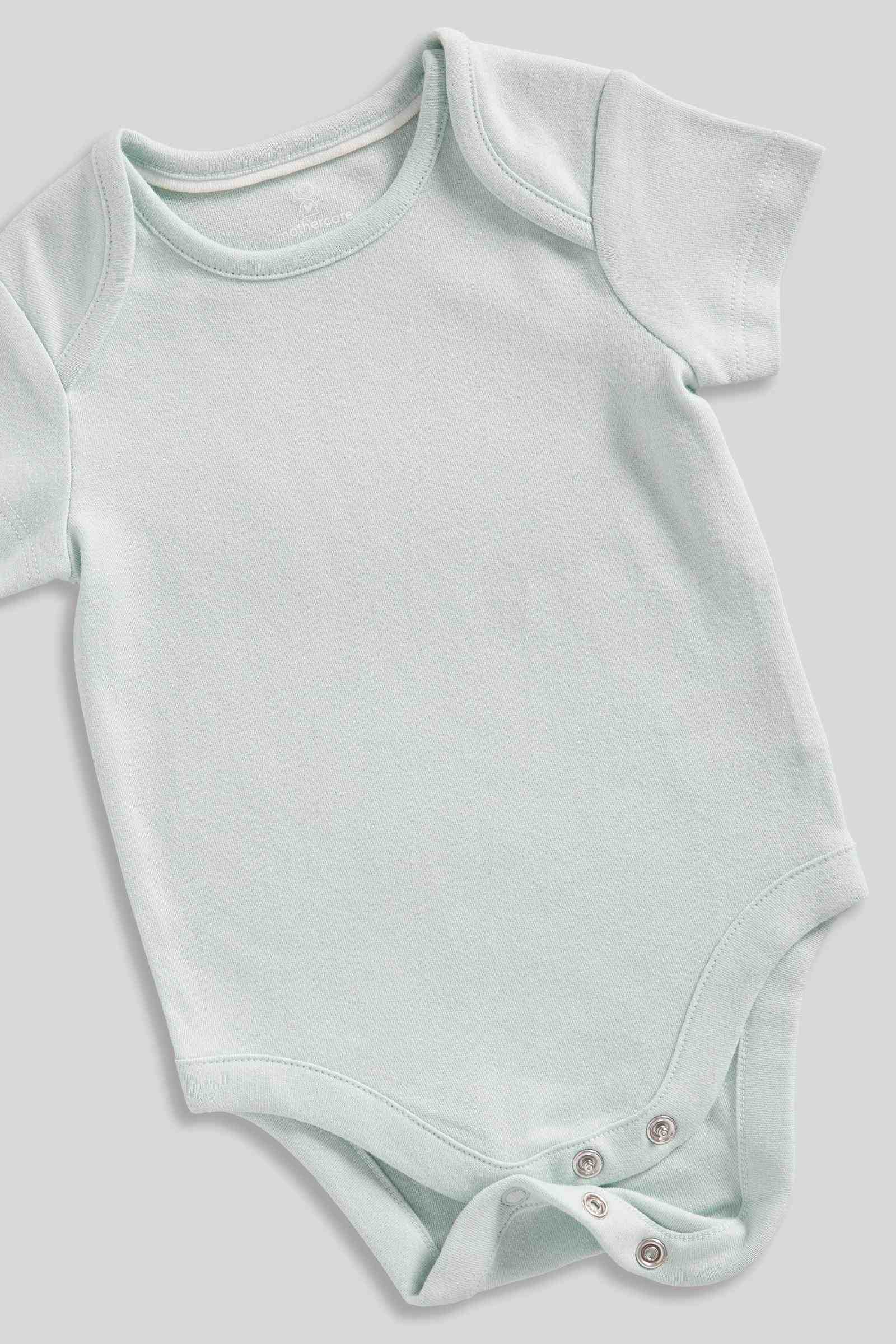 Mothercare Unisex Safari Sands 100% Cotton Bodysuit - Pack of 2 - Light Green