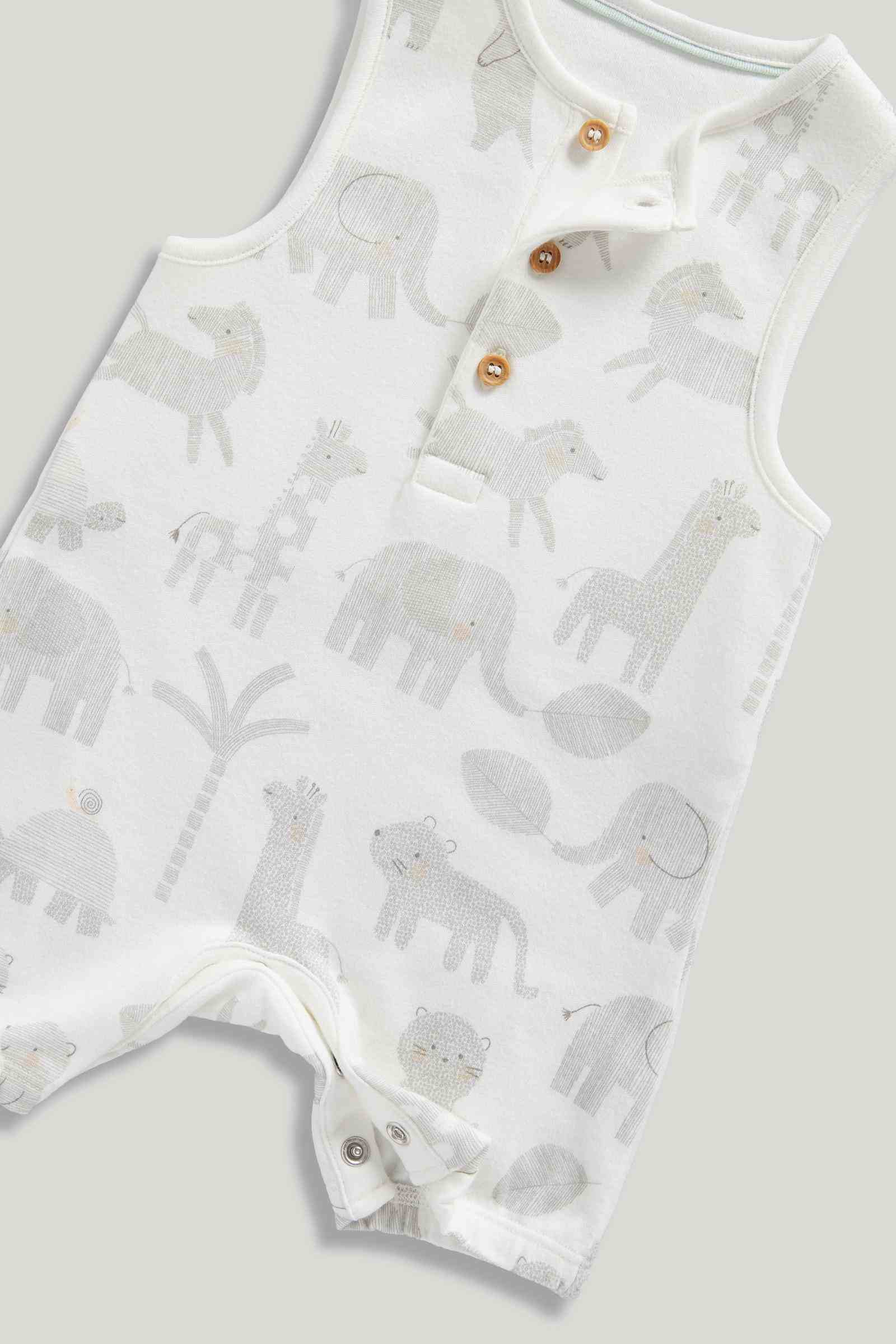 Mothercare Unisex Safari Sands 100% Cotton Bodysuit - Pack of 2 - Light Green