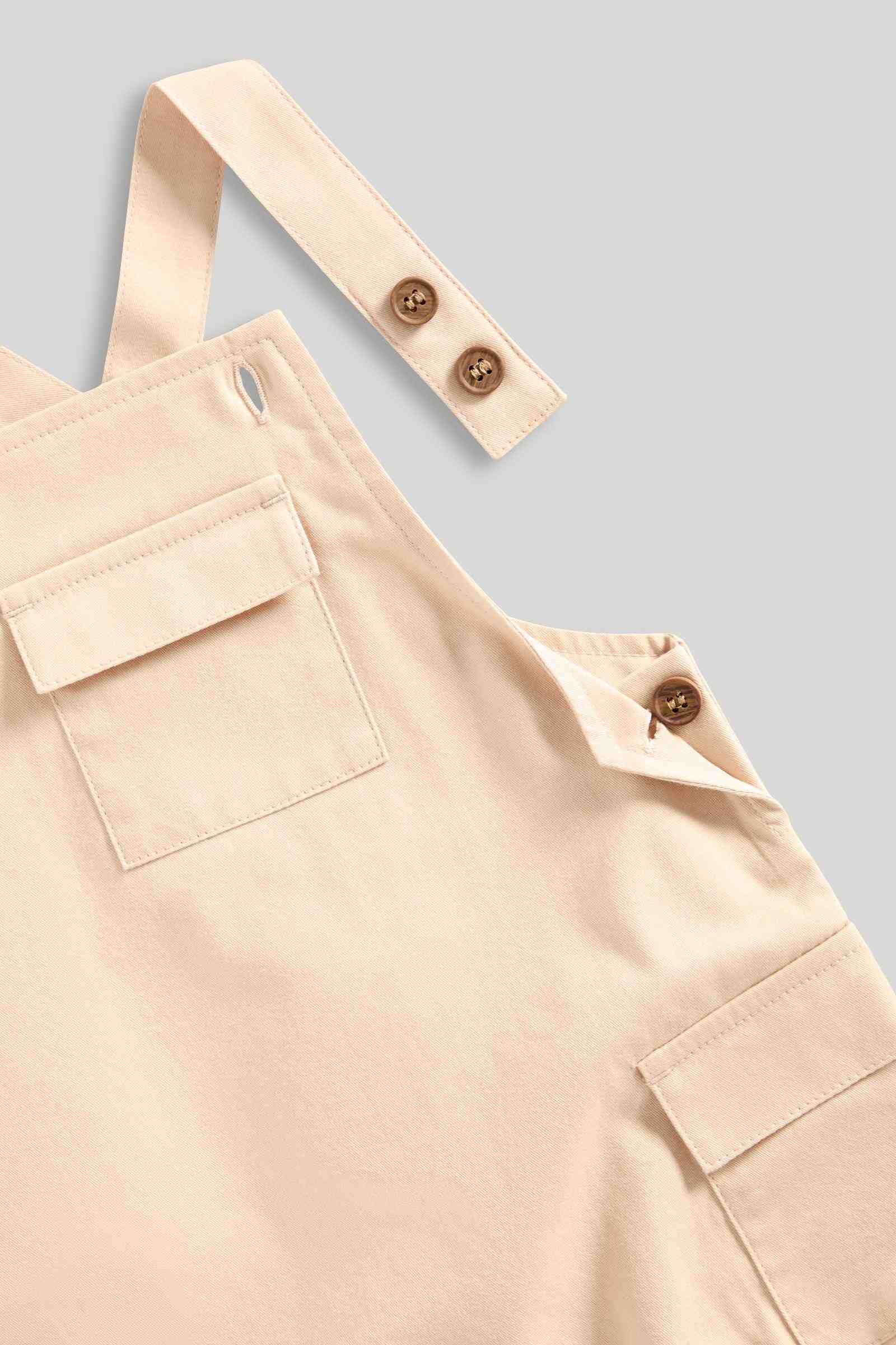Mothercare Boys Natures Neutrals Contemporary Cargo Bibshorts and Bodysuit 2 - Piece Set - Brown