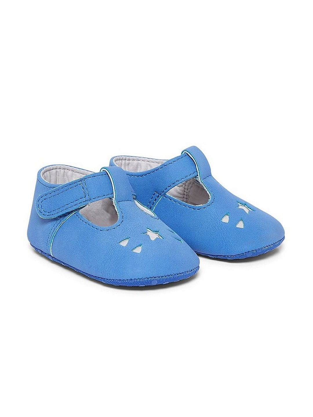 Mothercare | Blue Printed Star T-Bar Pram Shoes 0