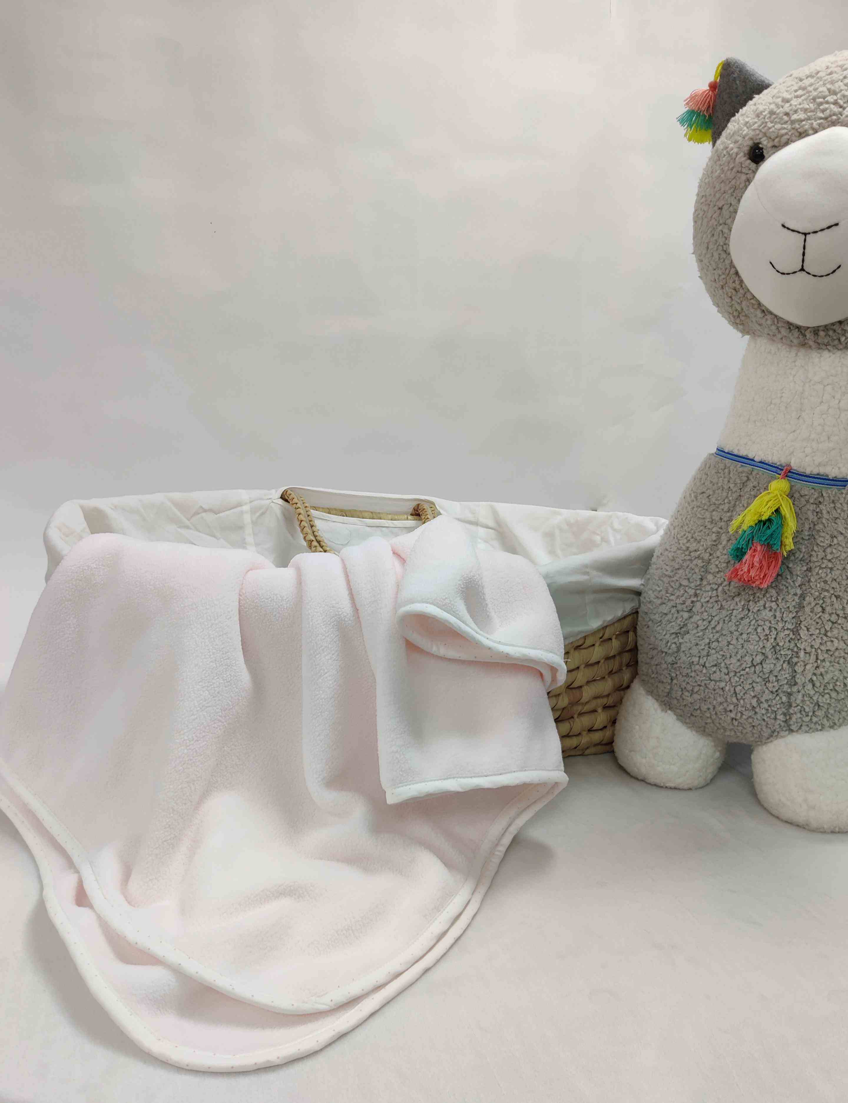 Shooting Star Fleece Baby Blanket - Light Pink