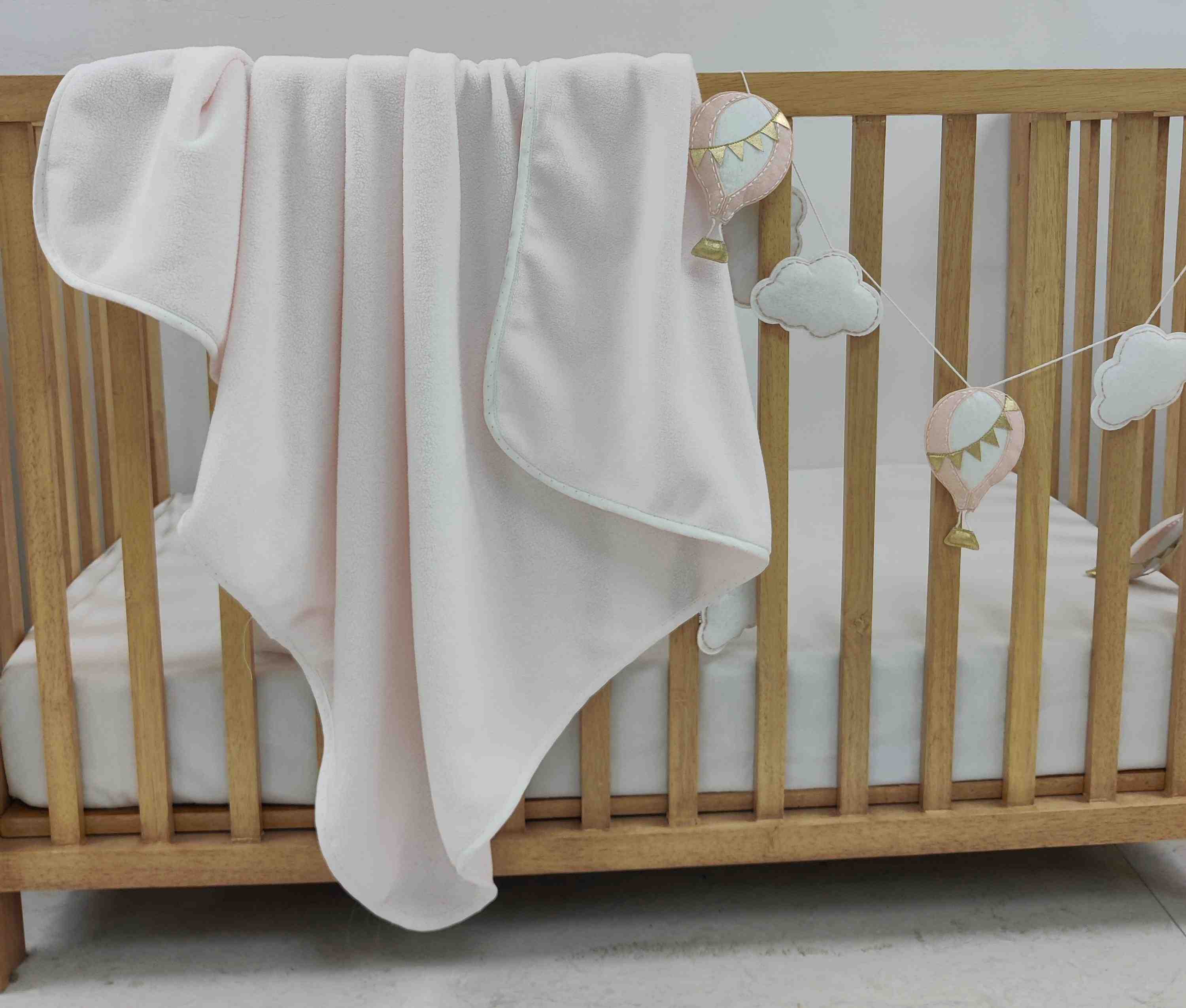 Shooting Star Fleece Baby Blanket - Light Pink