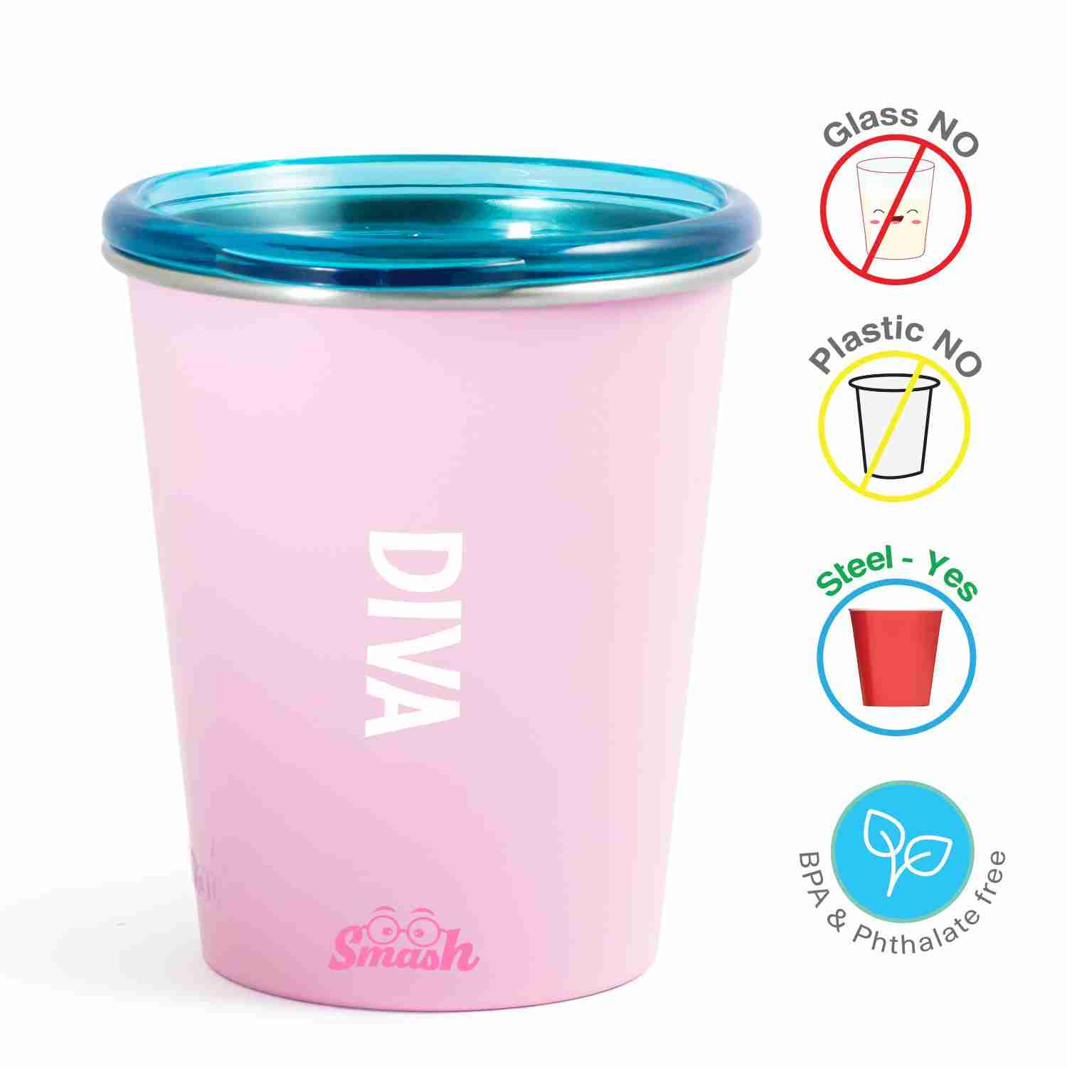 Rabitat Spill Free Diva Stainless Steel Cup - Pink