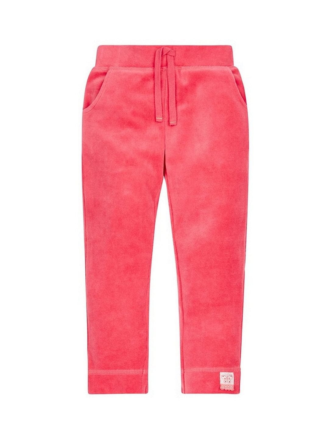Mothercare | Pink Printed Ribwaist Velour Joggers 0