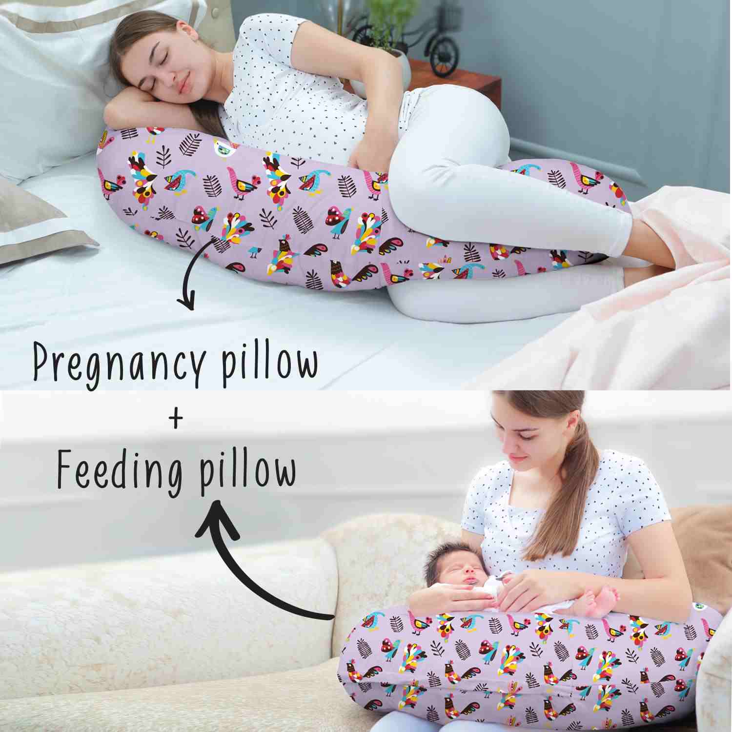 Rabitat Magnolia 2 in 1 Pregnancy + Feeding Pillow - Multicolor