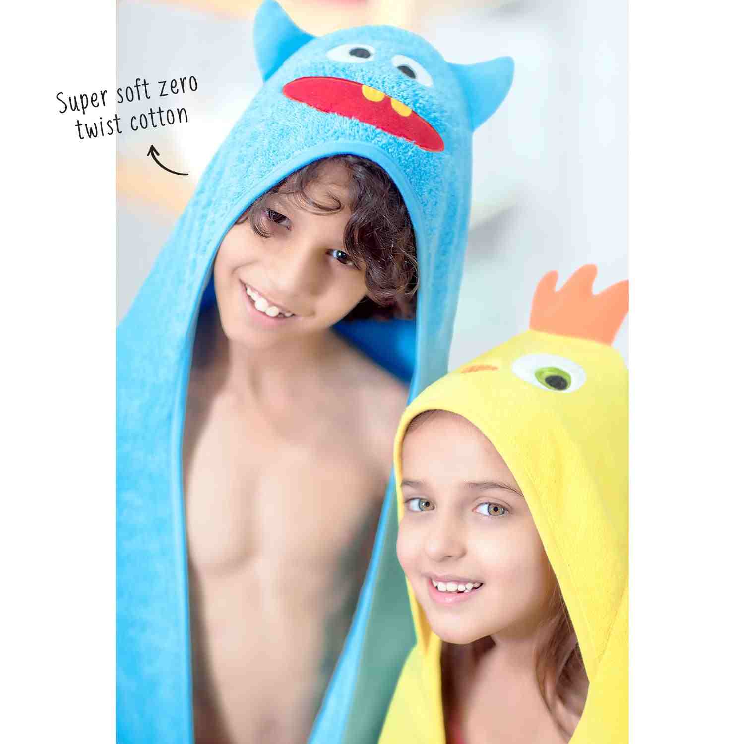 Rabitat Monster Hooded Baby Towel - Blue