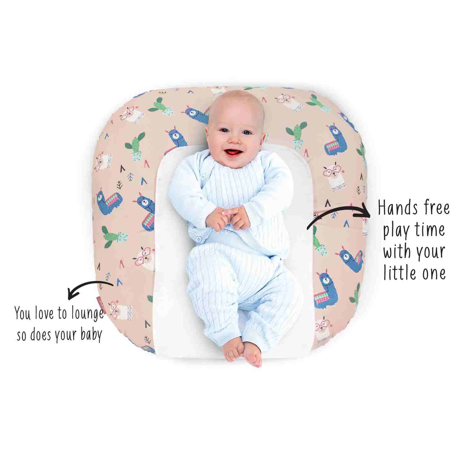 Rabitat Grad Llama Snooze Baby Lounger - Multicolor