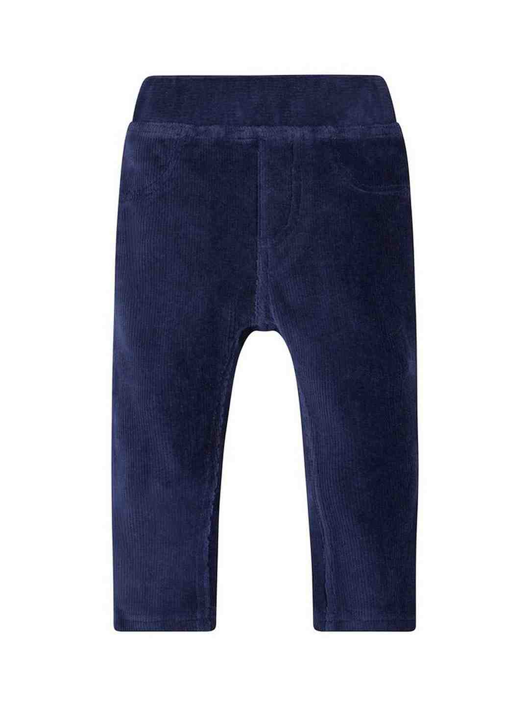 Navy Printed Velour Cord Jeggings