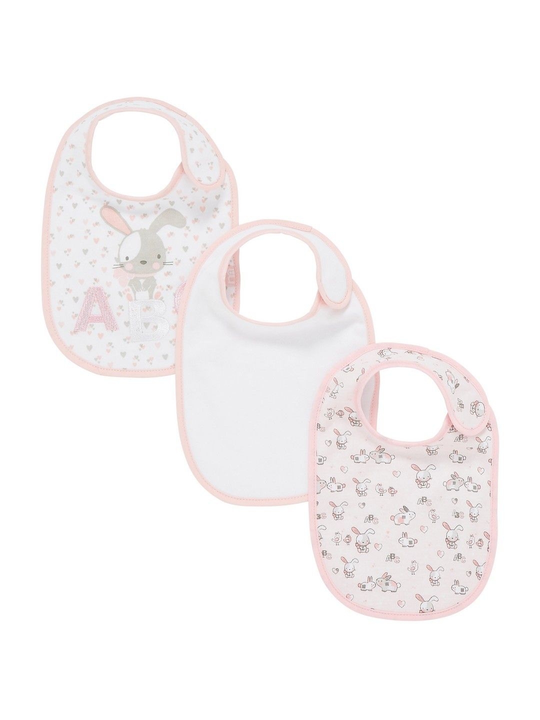 Mothercare | White Printed Bib - Pack of 3 0
