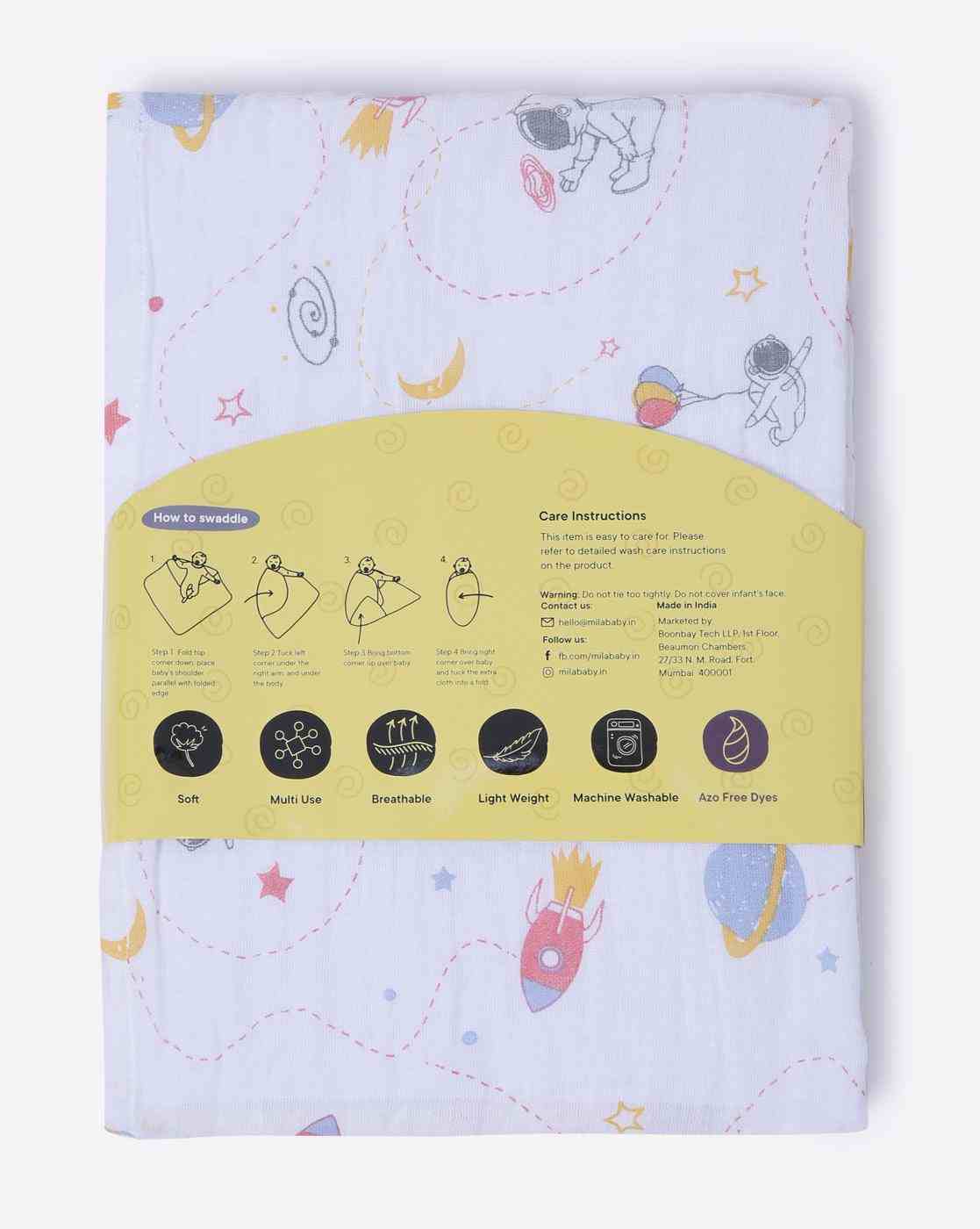 Mila Baby Boys 0-36M Baby Swaddle - Blue