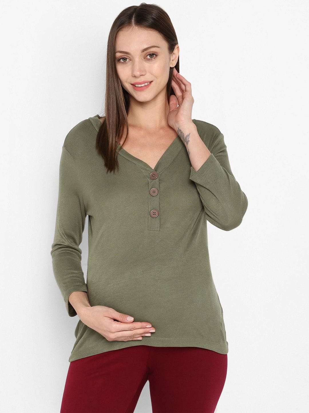 Mothercare | Momsoon women maternity full Sleeves top- Olive 0