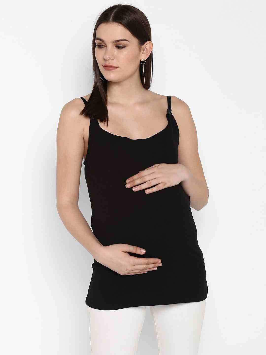 Momsoon women maternity sleeveless top- Black