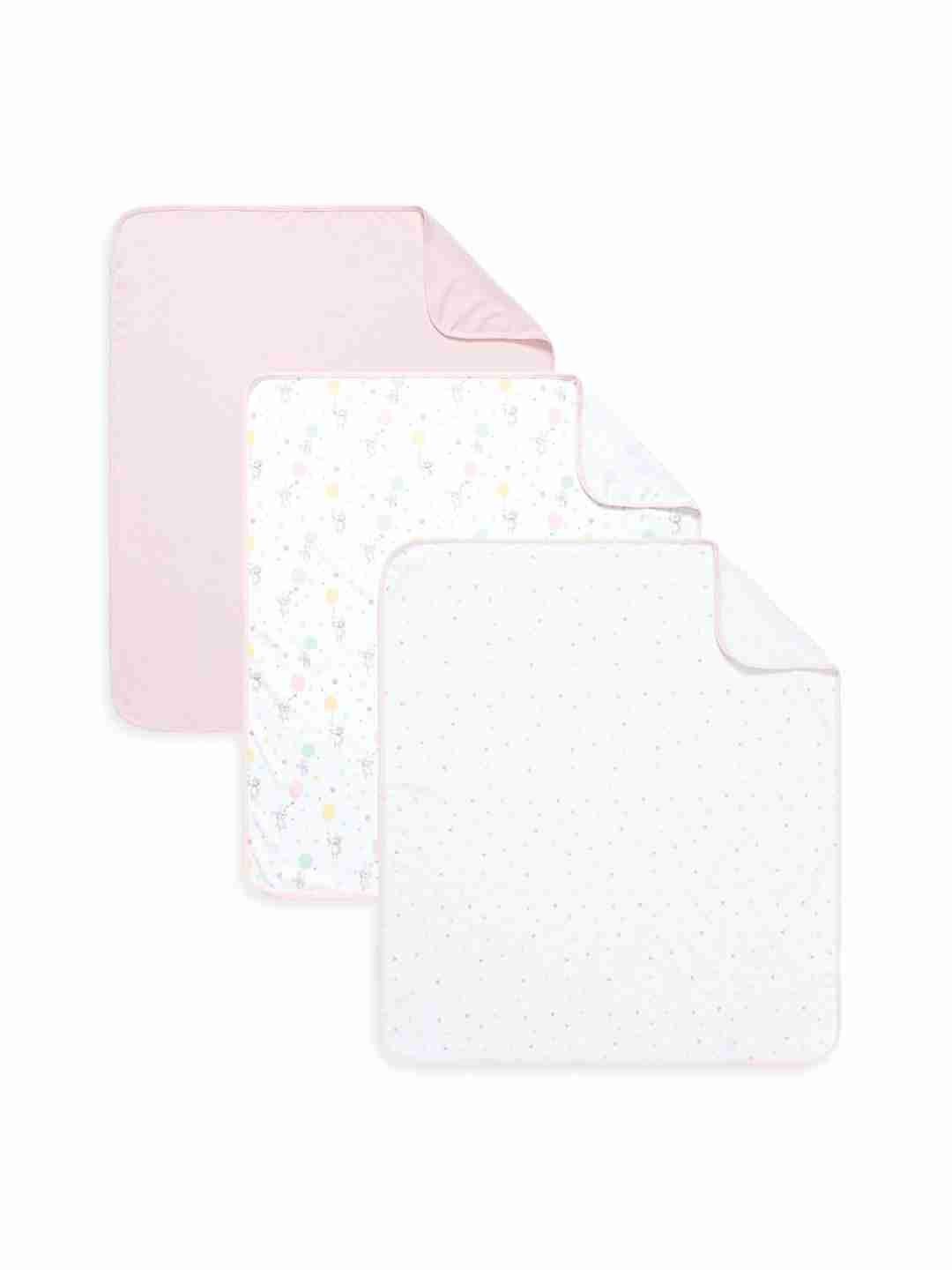 Mothercare Confetti Party Jersey Blanket - Pack of 3 - Pink