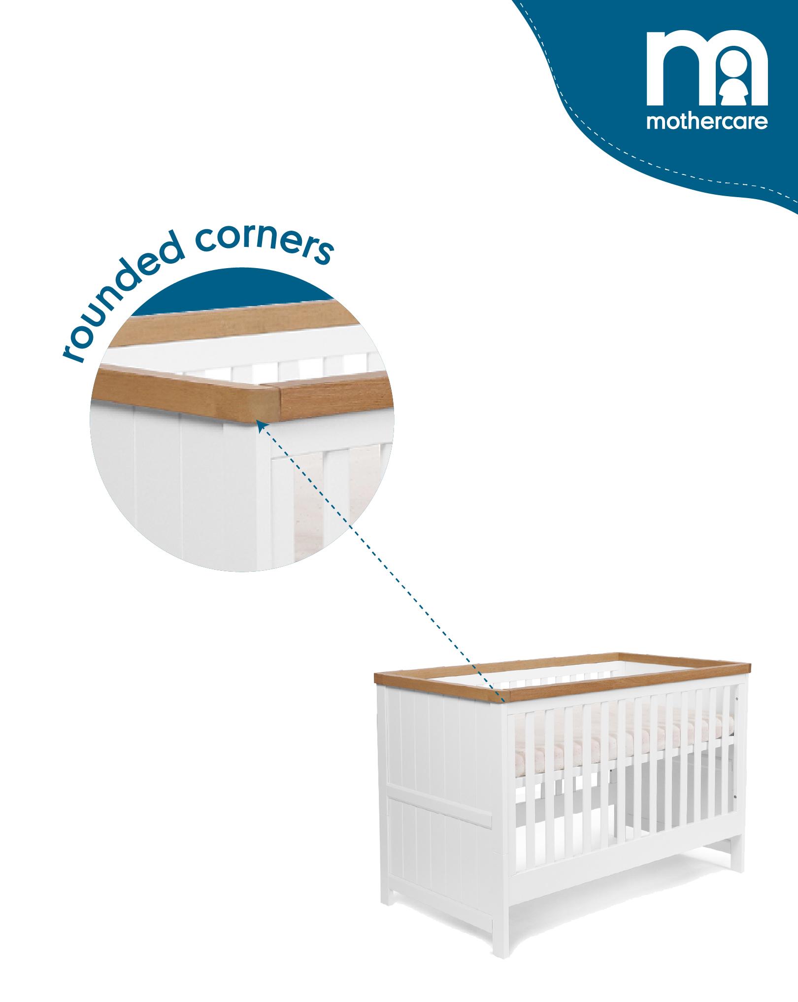 Mothercare Unisex Lulworth Baby Cots and Cribs - White
