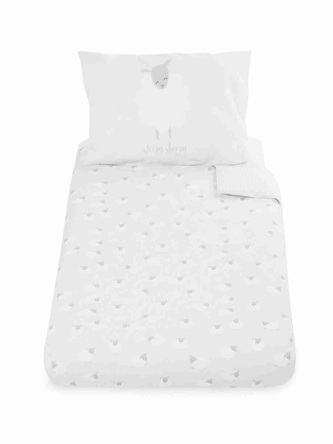 Mothercare Unisex 100% Cotton Sheep CotBaby Duvet Set - White