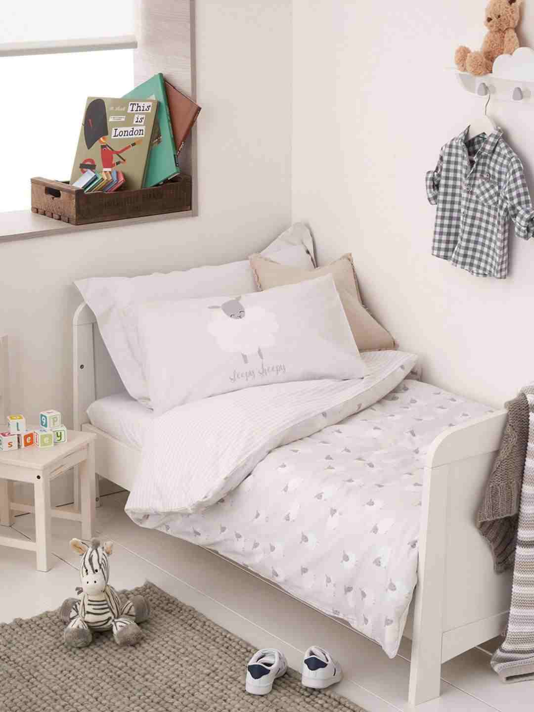 Mothercare Unisex 100% Cotton Sheep CotBaby Duvet Set - White
