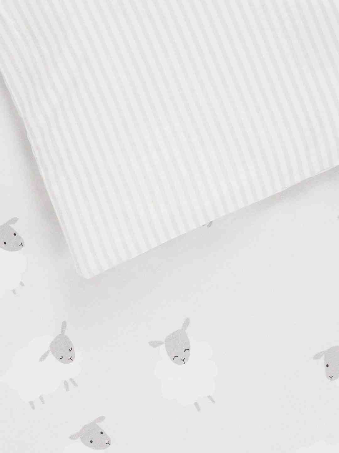 Mothercare Unisex 100% Cotton Sheep CotBaby Duvet Set - White