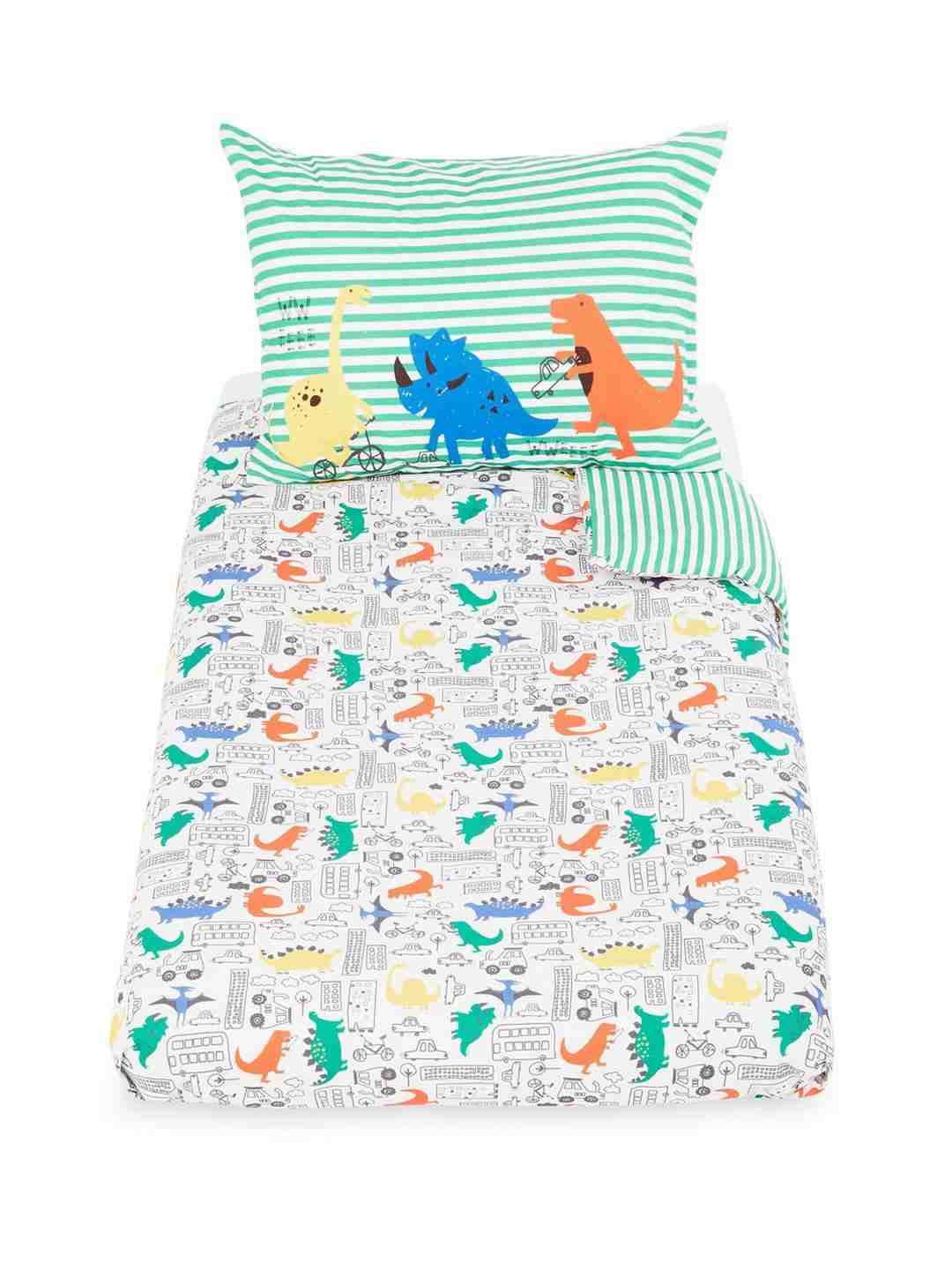 Mothercare Dinosaur Cot Bed Duvet Set - Pack of 2 - Multicolor