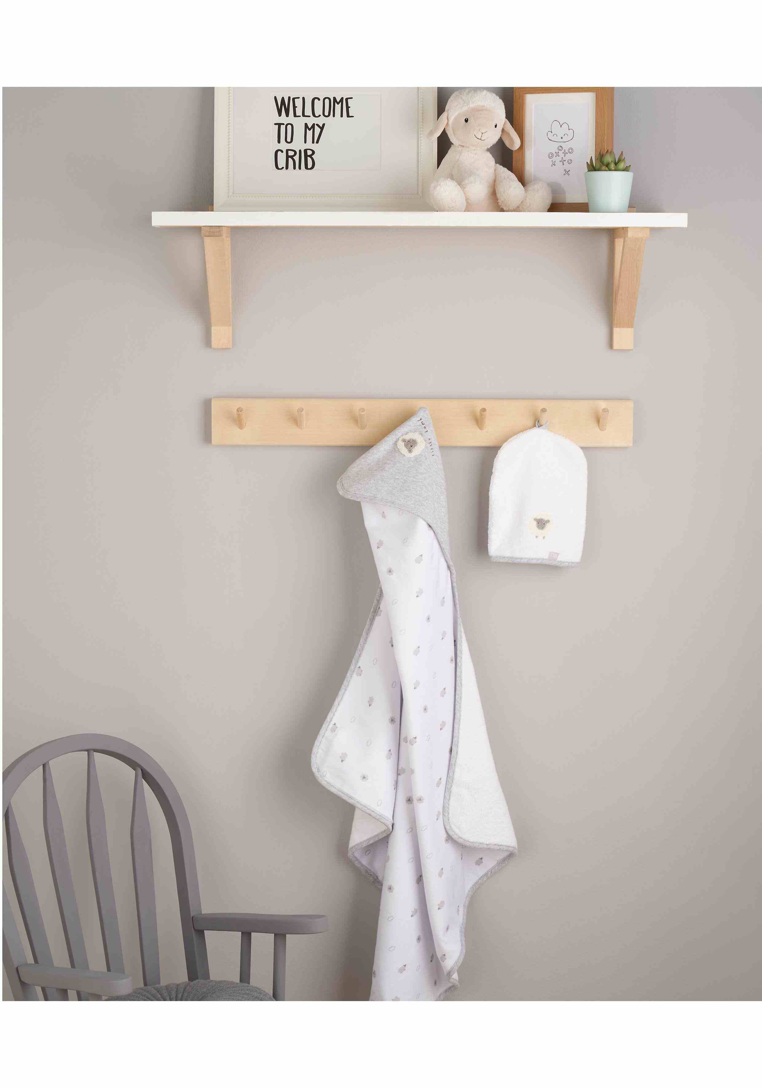 Mothercare Little Lamb Baby Towel and Mitt Set - Pack of 2 - Cream