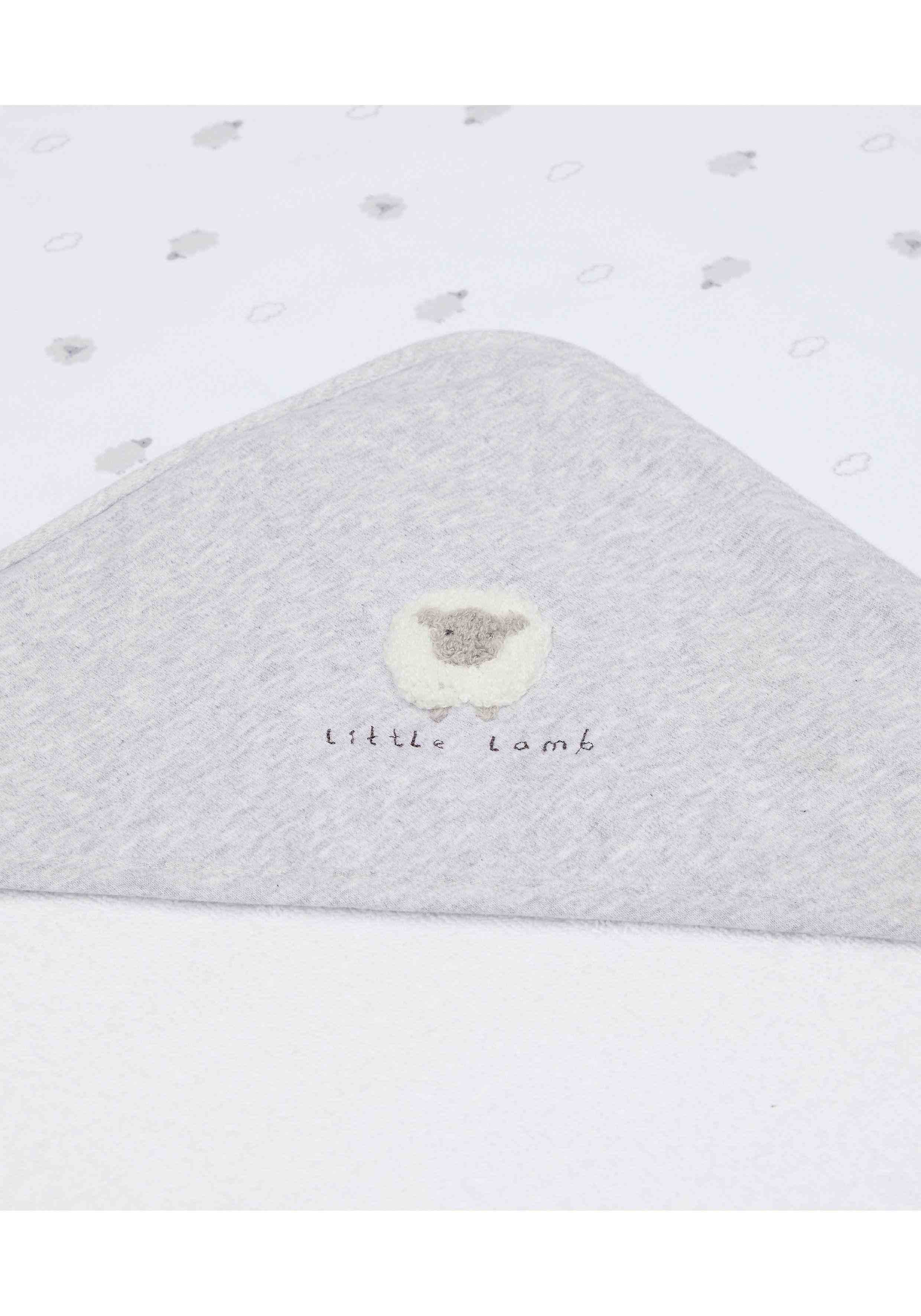 Mothercare Little Lamb Baby Towel and Mitt Set - Pack of 2 - Cream