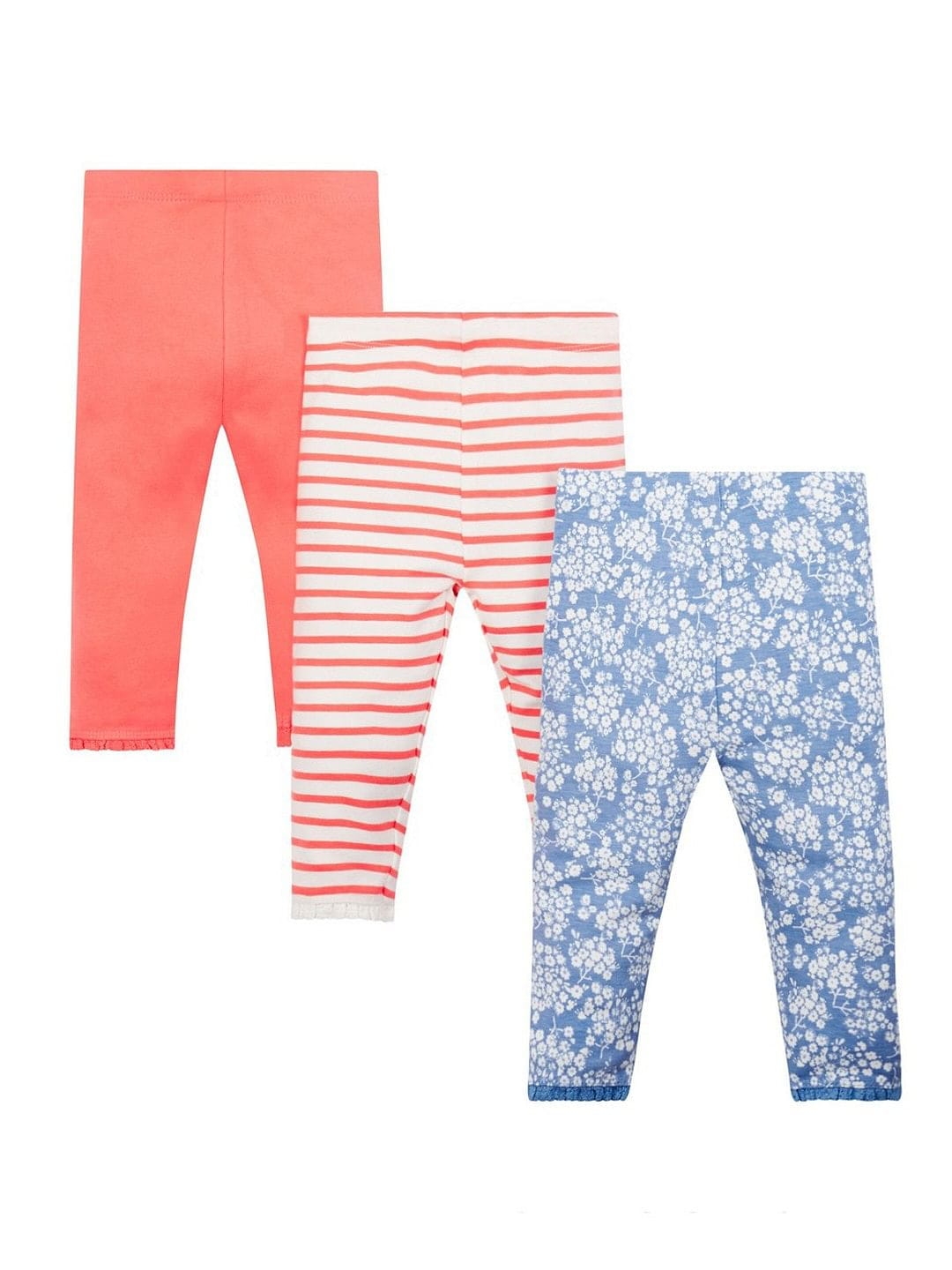 Mothercare | Orange and Blue Printed Trousers - Pack of 3 0
