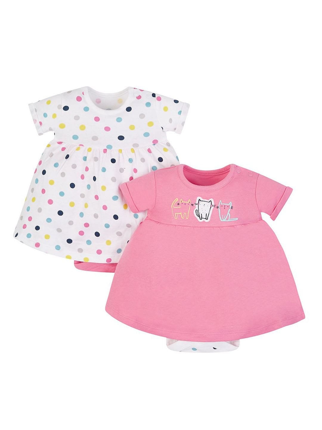 Mothercare | Cat and Spot Romper Dresses - Pack of 2 0