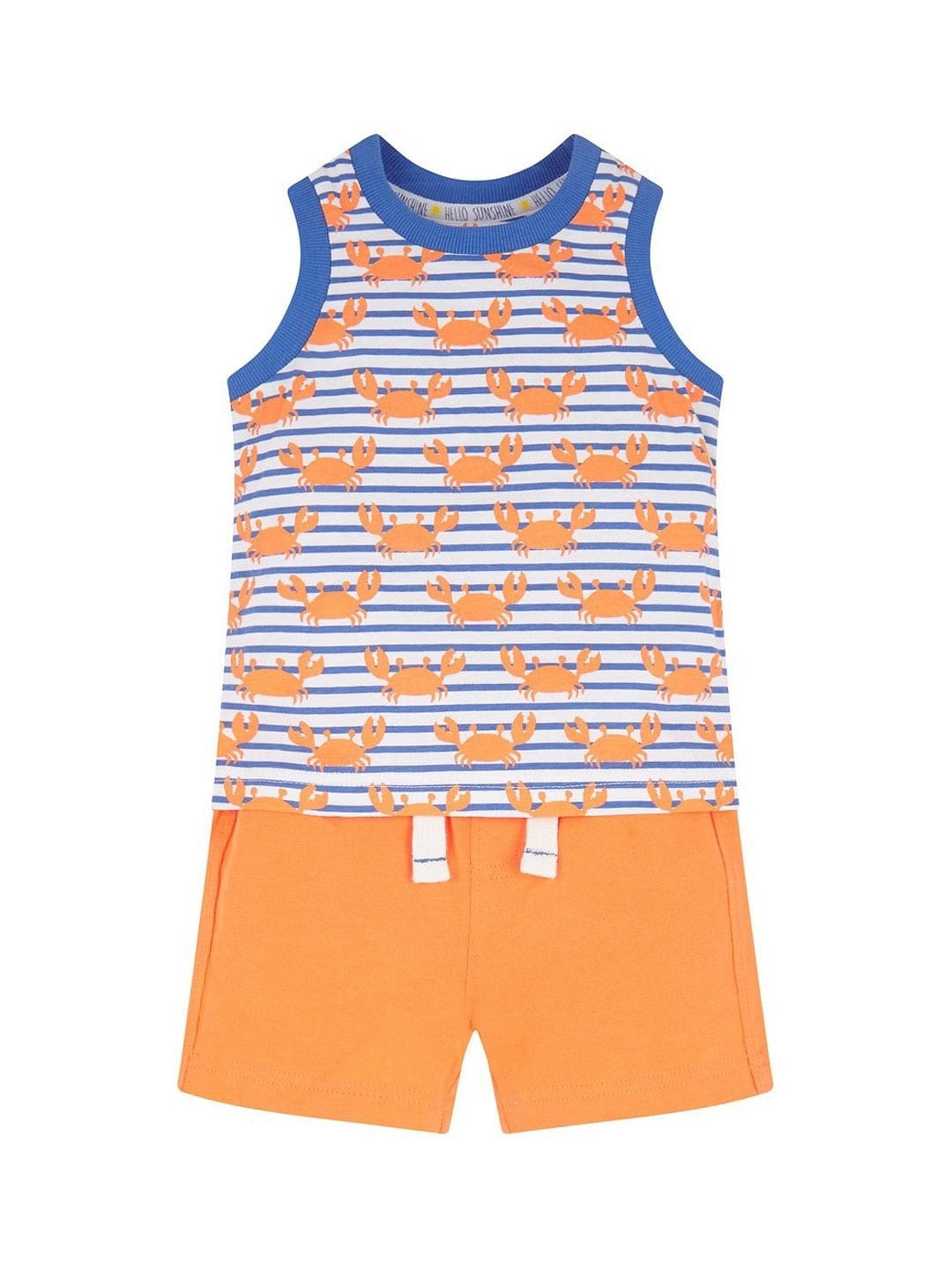 Mothercare | Blue and Orange Printed T-Shirt and Pants Set 0