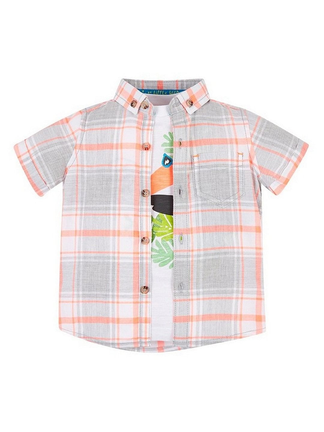 Mothercare | Orange Check Shirt and T-Shirt 0